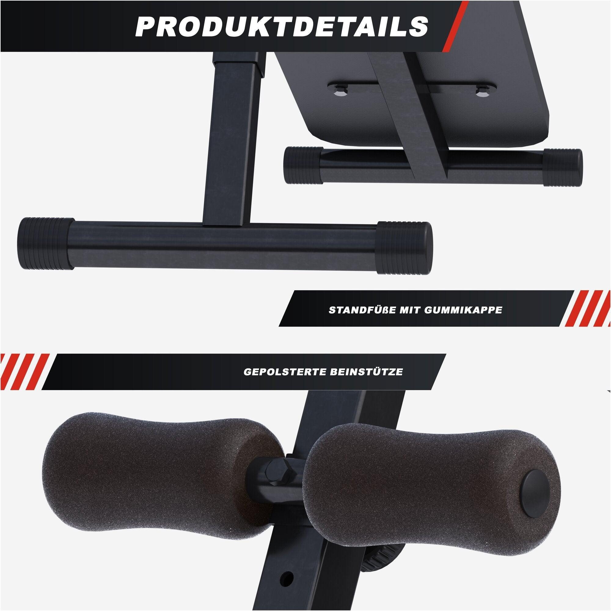 GORILLA SPORTS Bauchmuskelmaschine Sit Up Bank Schwarz