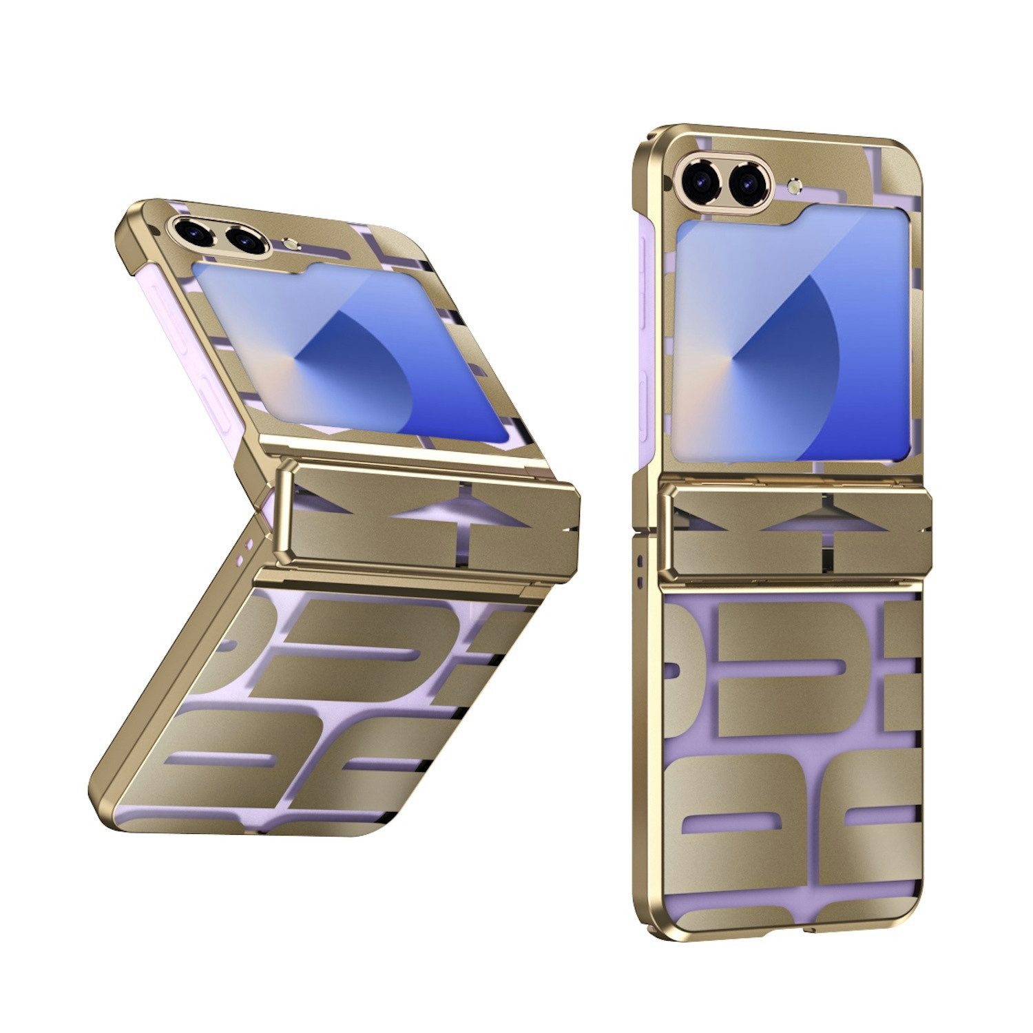 Wigento Handyhülle Für Samsung Galaxy Z Flip7 FE / Flip6 Electroplating Schutz Hülle Case, Electroplating Kunststoff Handy Schutz Hülle
