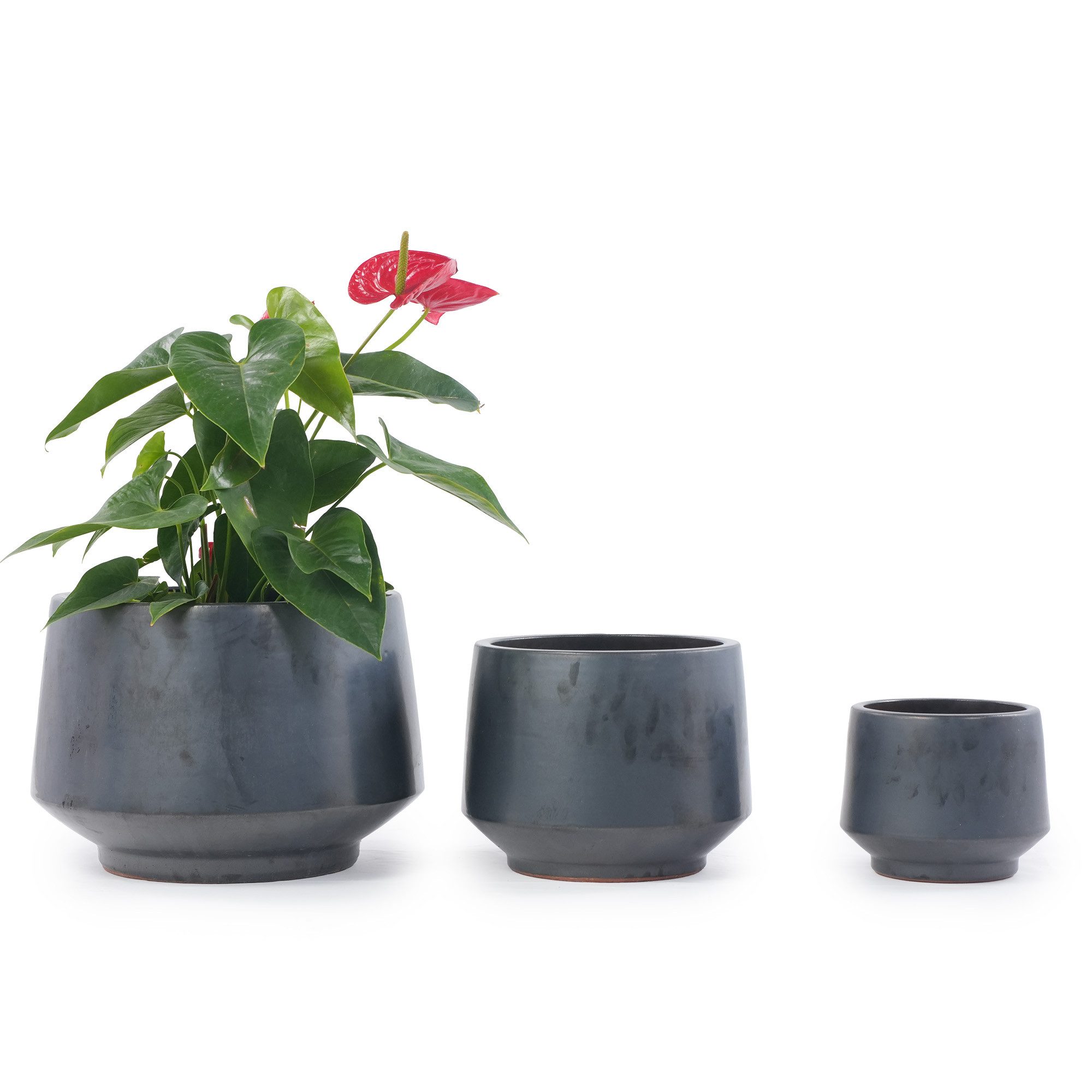 i@home Blumentopf Pflanztopf, Handgefertigter Keramik Pflanztopf (1 St), atmungsaktiv, frostsicher, mit Ablauflöchern für Fensterbankpflanzen