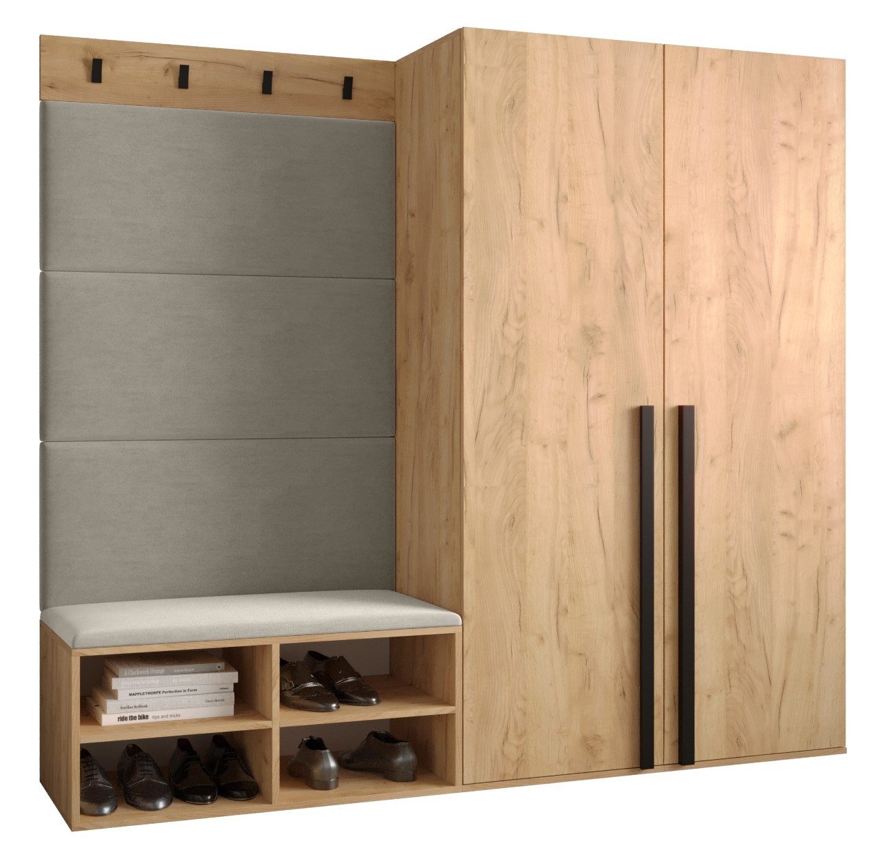 ABIKS MÖBEL Garderoben-Set MIRO Set 5, Garderobe mit gepolsterten Paneelen, Modern Design