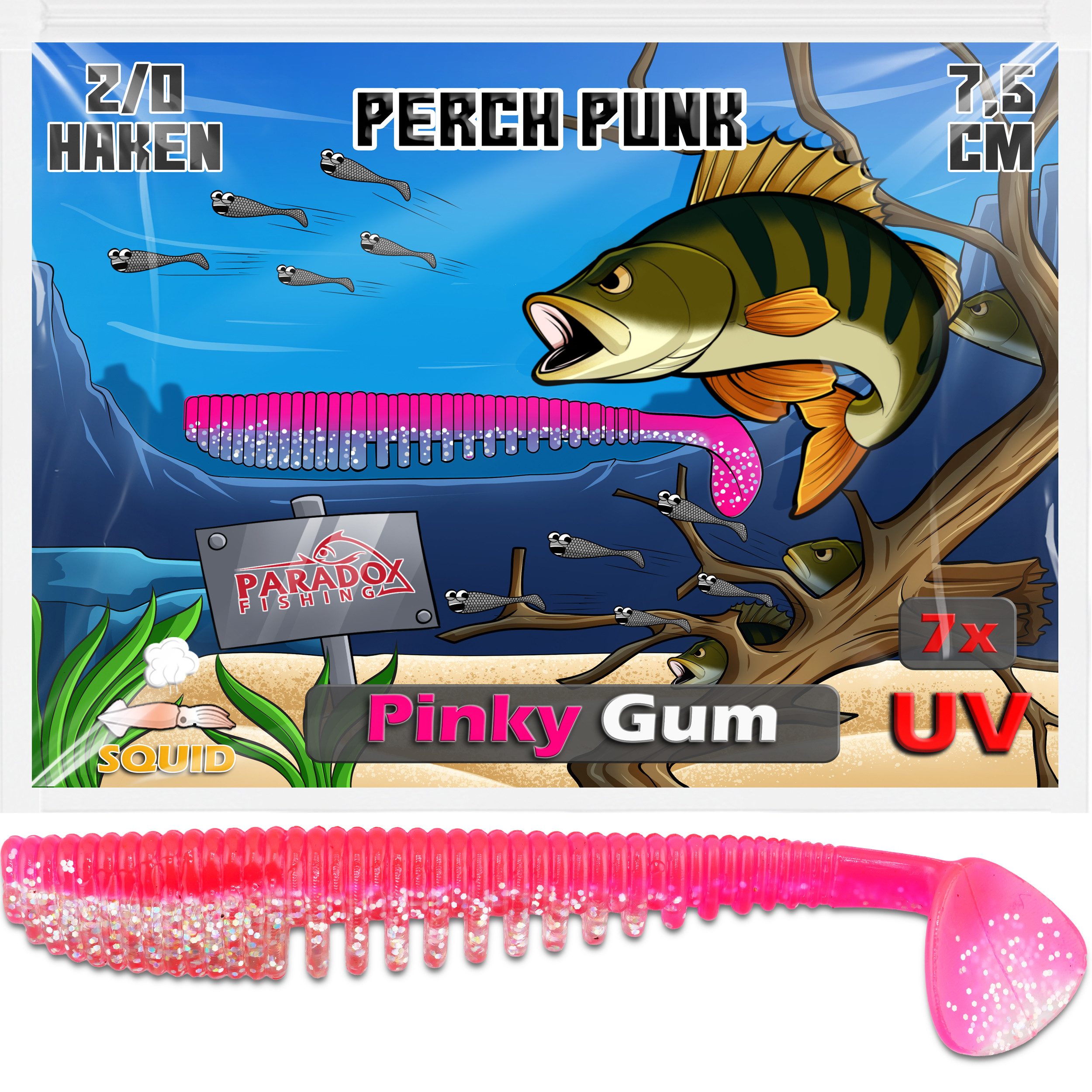 Kunstköder Perch Punk 7,5cm Barsch Gummifisch