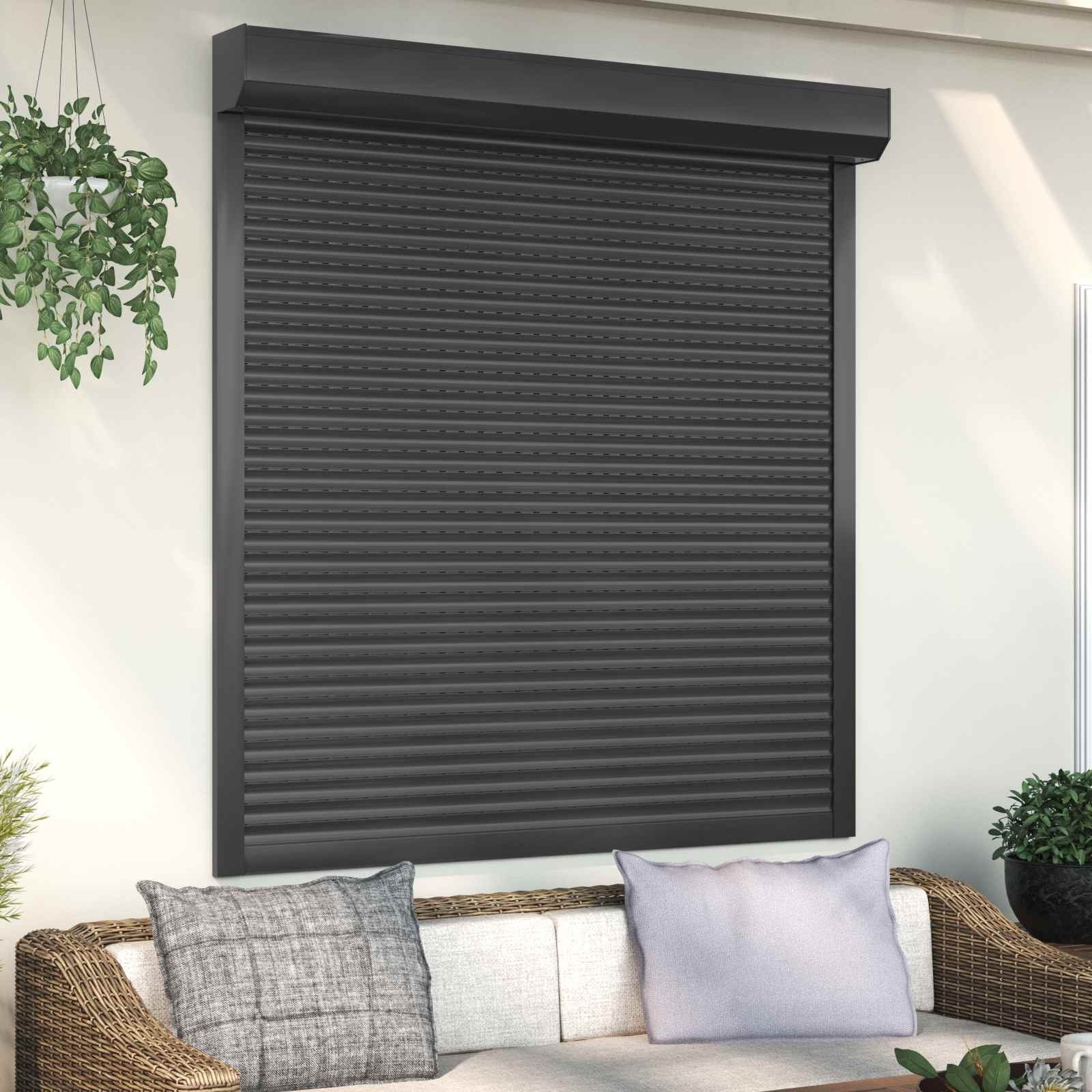 vidaXL Fensterladen Rollladen Anthrazit 140 x 150 cm Aluminium und Polyurethan, BxH: 14x150 cm, (1-St)