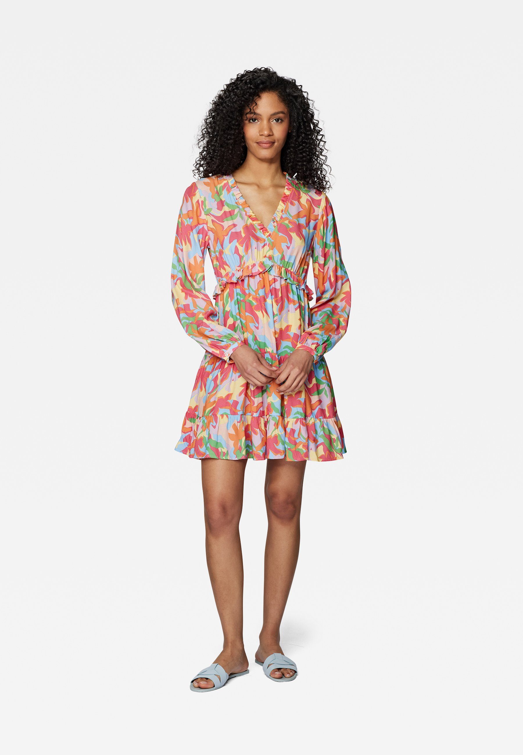 Mavi Volantkleid SHORT DRESS Volant Kleid, Leichte und fließende  Viskosenqualität mit Abstraktem Floral Print