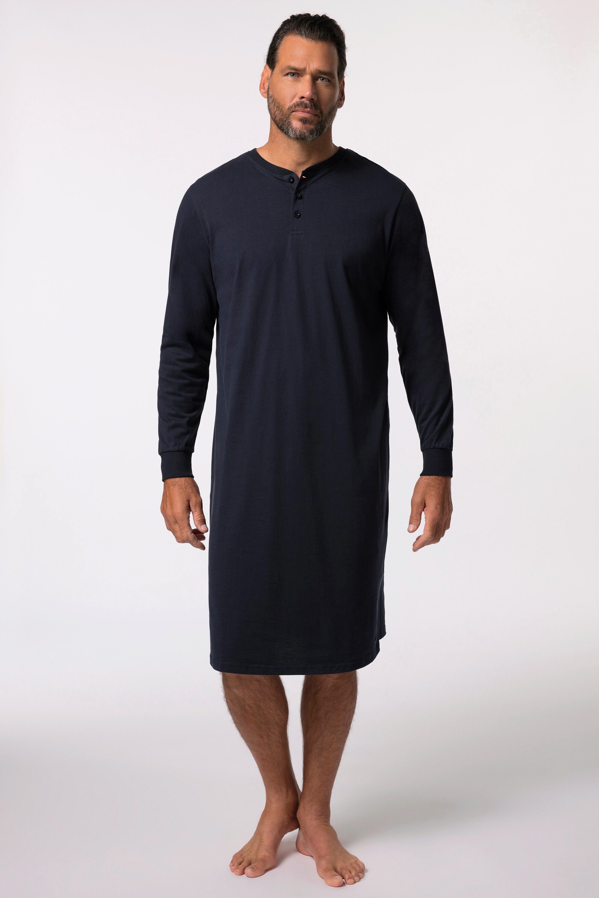 JP1880 Schlafanzug Nachthemd Langarm Henley bis günstig online kaufen