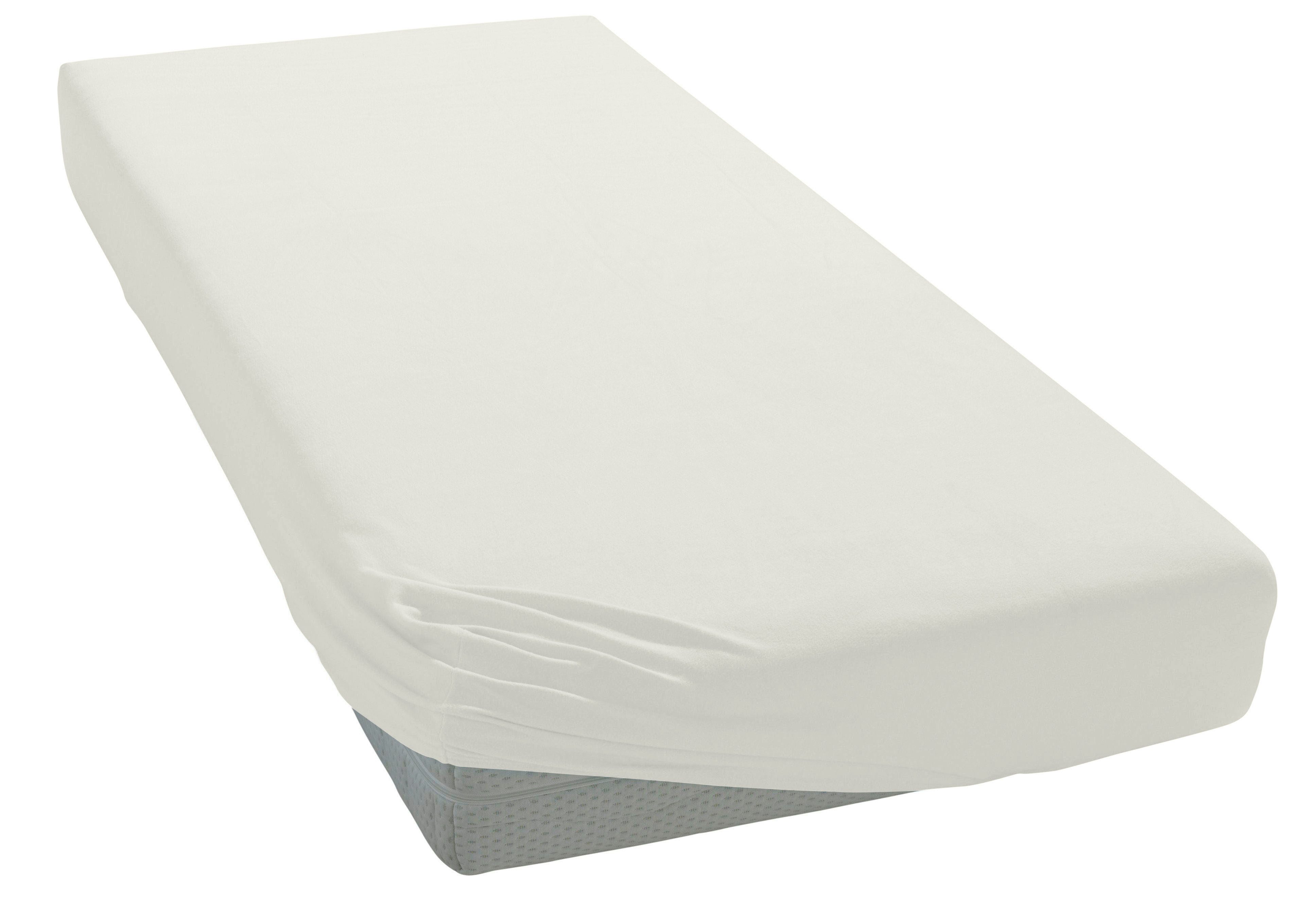 OTTO home Spannbettlaken Cremona für Matratzen von 20-25 cm Höhe, Jersey (145 g/m), Gummizug: rundum, (1 Stück), Bettlaken aus 96% Baumwolle & 4% Elasthan, in Basic & Premium Qualität