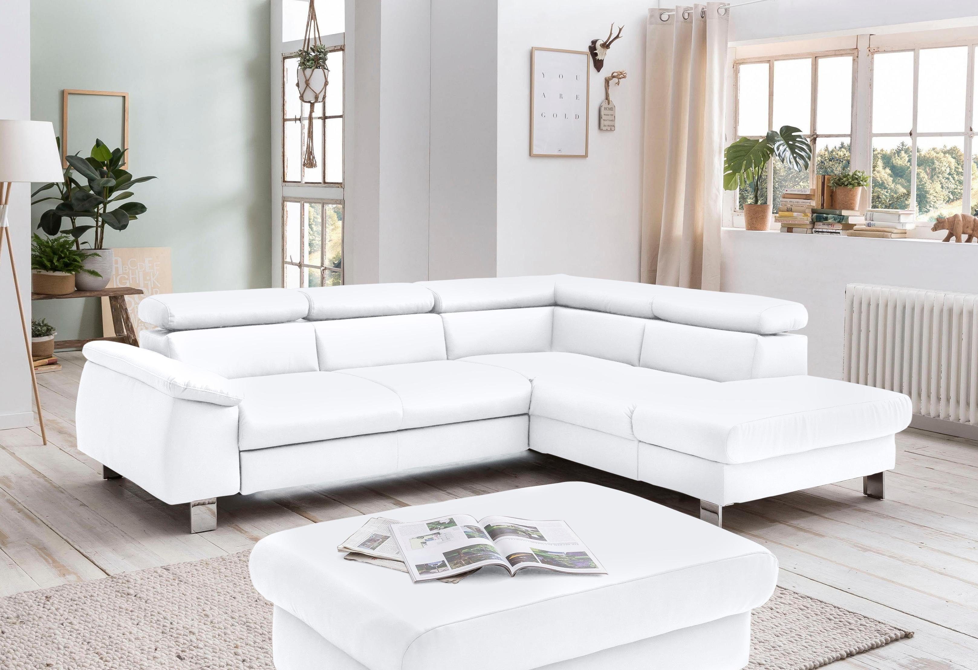 COTTA Ecksofa Komaris L-Form mit Kopfteilverstellung, günstig online kaufen