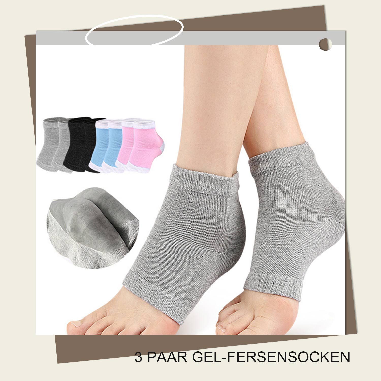 Refttenw Funktionssocken Feuchtigkeitsspendende Gel-Fersensocken zur Fußpfl günstig online kaufen