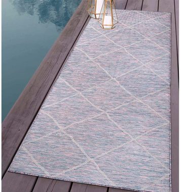 Läufer Palm, Carpet City, rechteckig, Höhe: 5 mm, Wetterfest & UV-beständig, für Balkon, Terrasse, Küche, flach gewebt