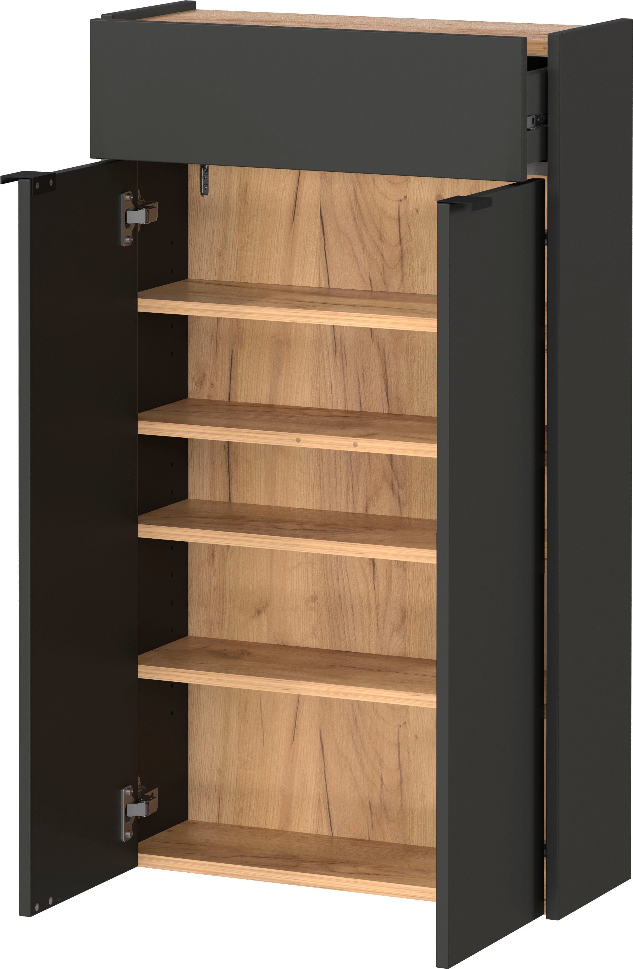 GERMANIA Garderoben-Set Ameca, (Set, 2-St), Mehrzweckschrank und Spiegel, geringe Tiefe, ideal für schmale Flure