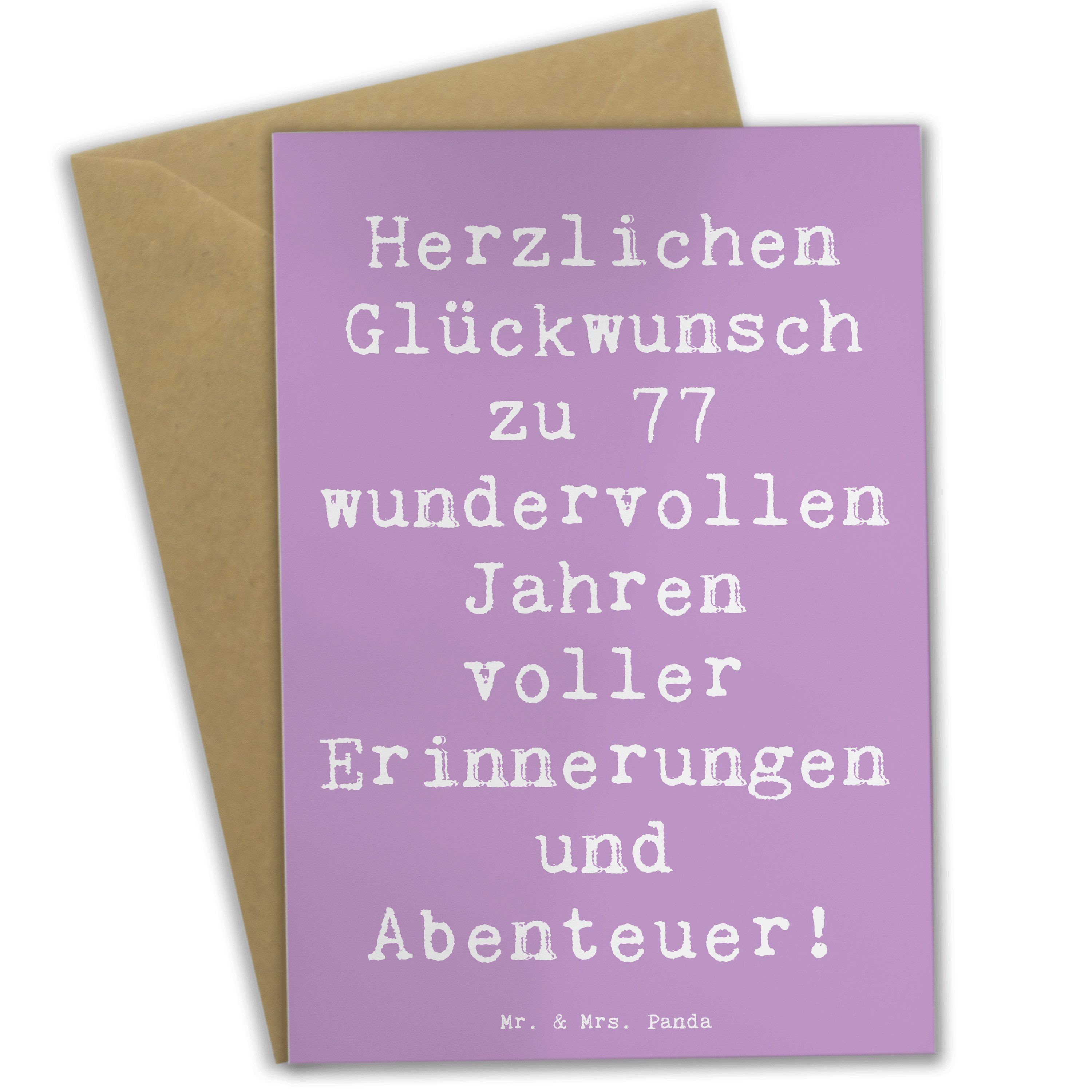 Grußkarte Spruch 77. Geburtstag - Lavendeltraum - Geschenk, Erfahrungen, Happy