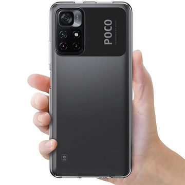 CoolGadget Handyhülle Transparent Ultra Slim Case für Xiaomi Poco M4 Pro 5G 6,6 Zoll, Silikon Hülle Dünne Schutzhülle für Poco M4 Pro 5G Hülle