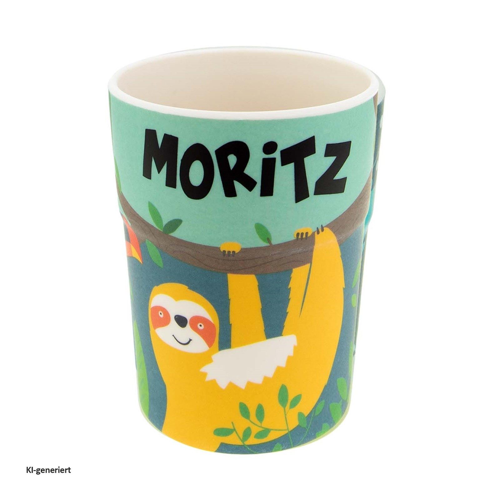 HTI-Living Kinderbecher Kinderbecher Namensbecher Moritz, 1-tlg., Kunststoff, Trinkbecher Saftbecher Milchbecher