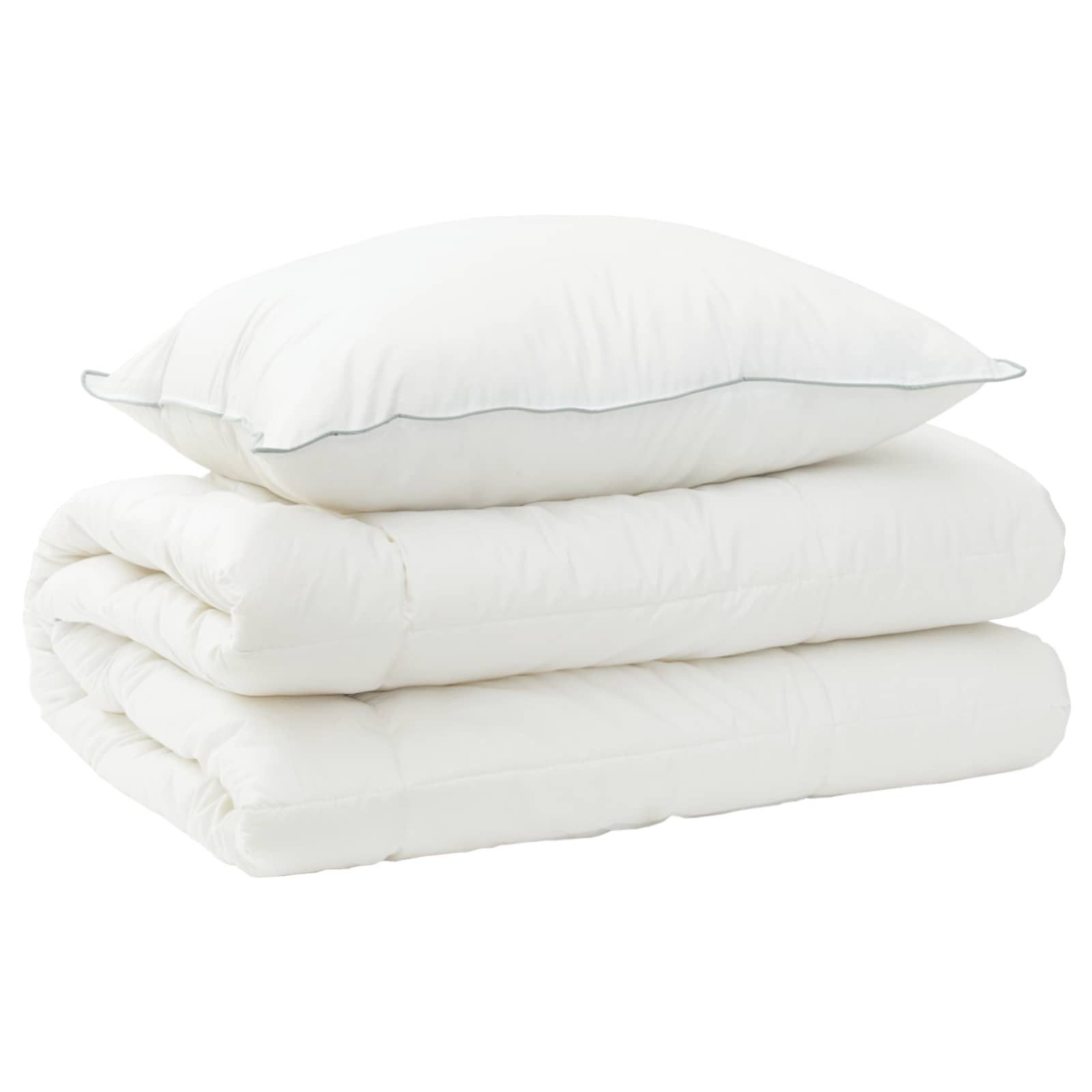 vidaXL Bett Bettdecke und Kissen Set 2 stk. 150x200 cm 4 Jahreszeiten Wolle (2-tlg)