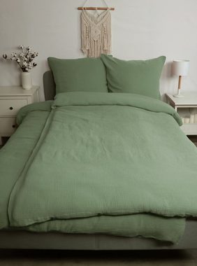 Bettwäsche Musselin-Bettwäsche aus 100% Bio-Baumwolle in Knitterlook Made in Green in naturfarben, jilda-tex, 100% Baumwolle, 2 teilig