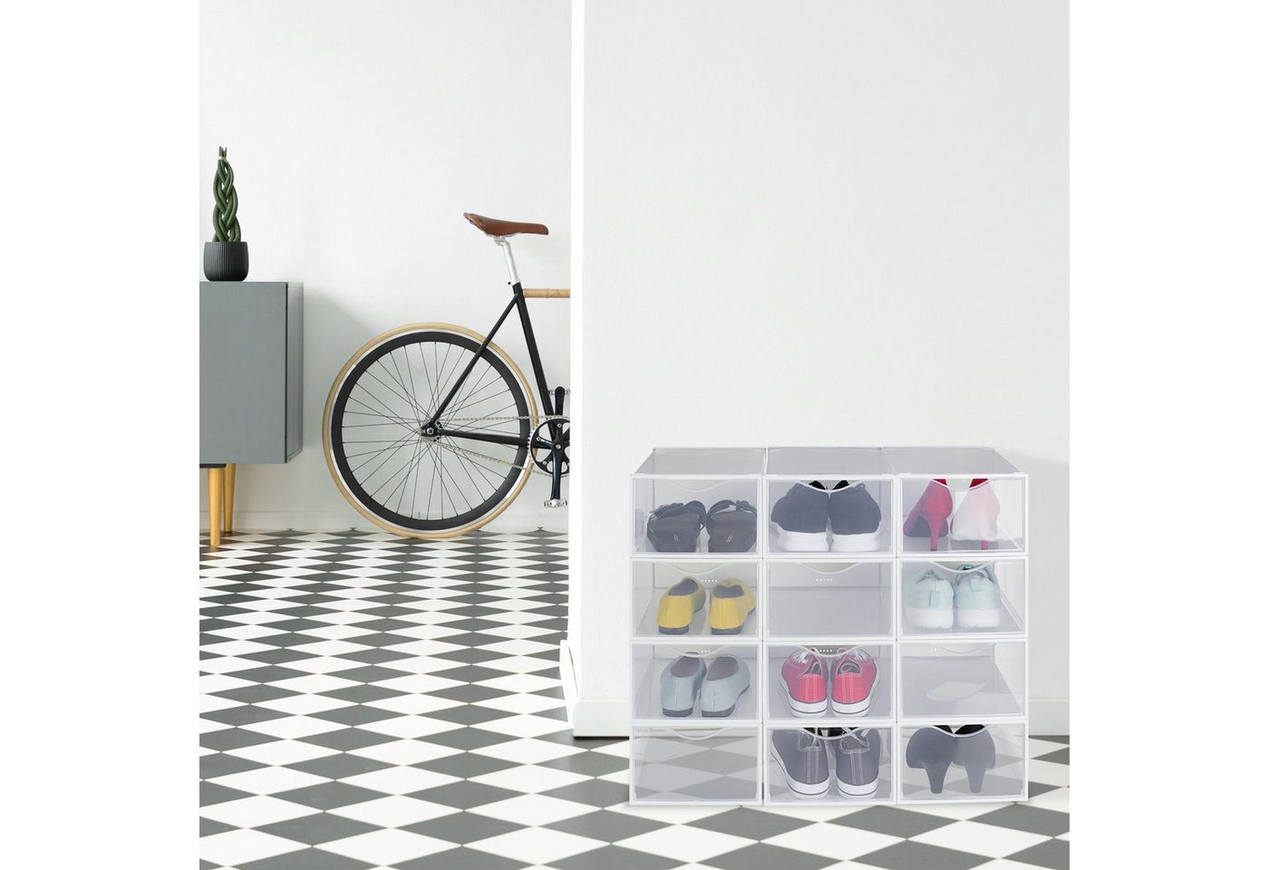 Thumbnail - relaxdays Schuhbox 12er Pack Schuhboxen transparent