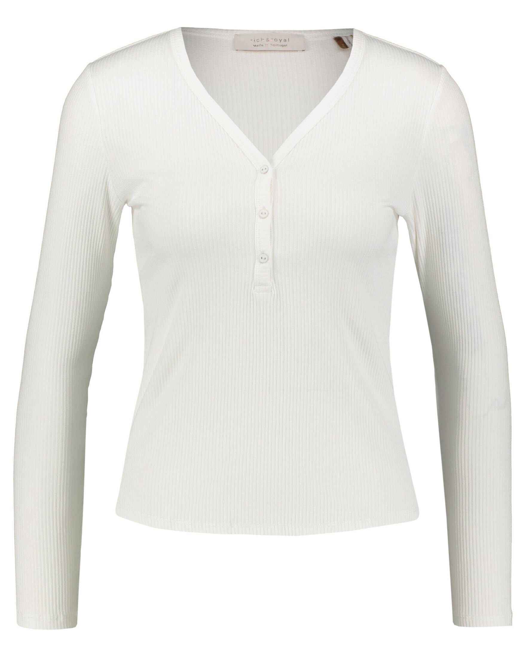 Rich & Royal T-Shirt Damen Langarmshirt ORGANIC RIB LONGSLEEVE (1-tlg) weiss (10)