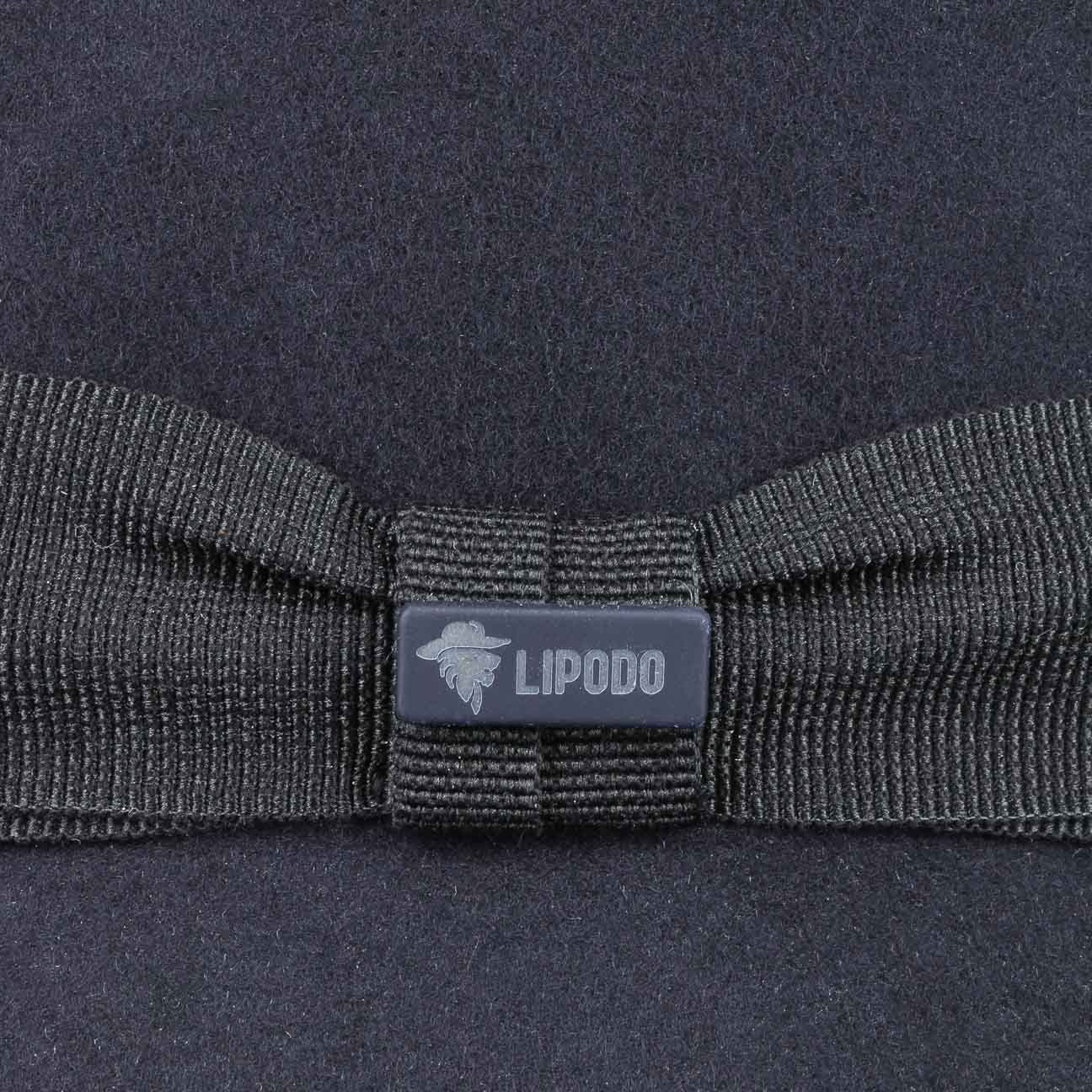 Lipodo Fedora Italy in Made Ripsband, mit Porkpie dunkelblau (1-St)