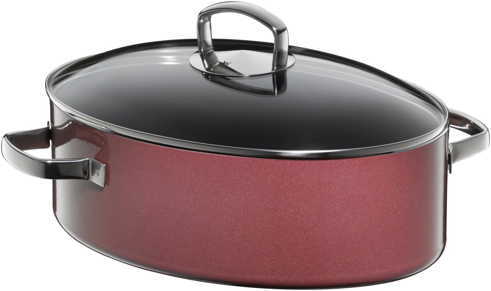 WMF Bräter Fusiontec Mineral Bräter mit Glasdeckel, oval, 36 cm, Rose Quartz, Fusiontec (1-tlg), Made in Germany, backofengeeignet, wärmereduzierende Griffe