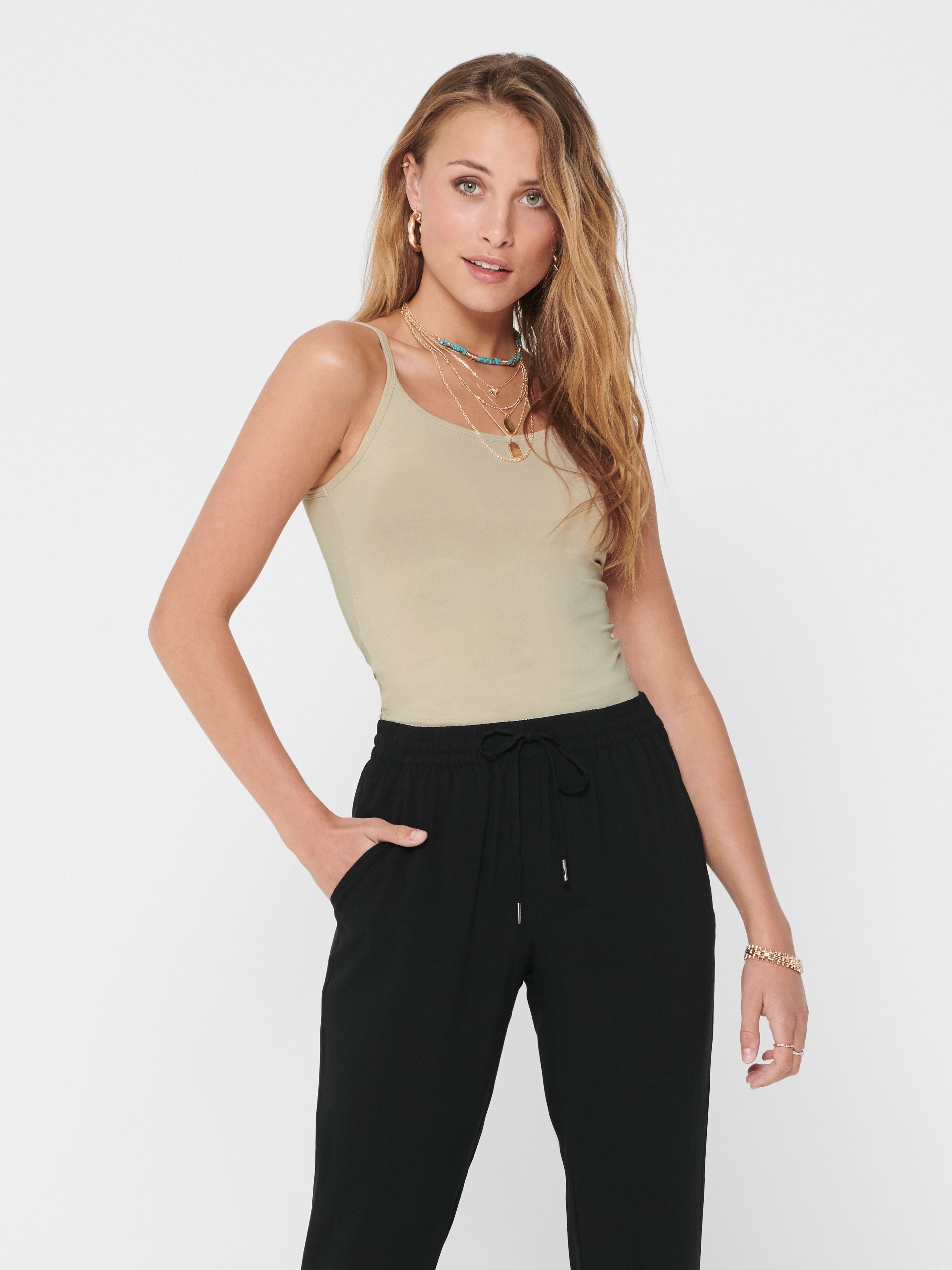 ONLY Trägertop ONLLOVE STRAP SINGLET NOOS JRS Baumwollmischung