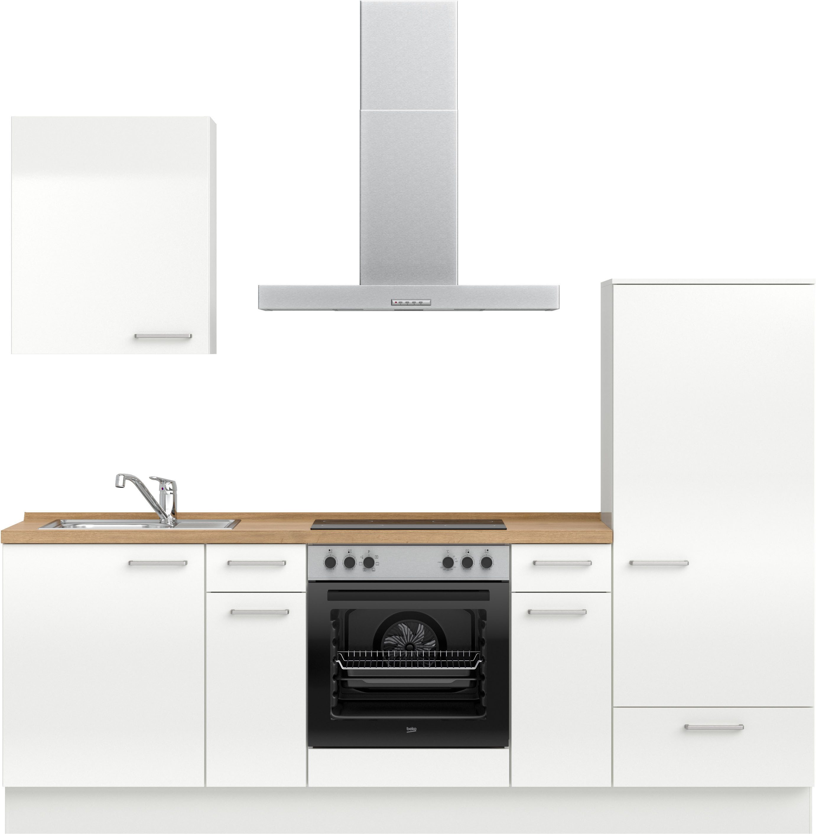 nobilia® Küchenzeile "Flash I", NEU: individuell anpassbar mit gratis Profi-Beratung, vormontiert, Breite 240 cm, Ausrichtung wählbar, wahlw. mit E-Geräten