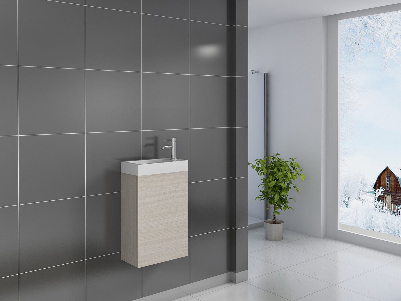 Thumbnail - Loreno® Waschbecken Vega, in verschiedenen Farben, Breite 40cm, elegantes Design