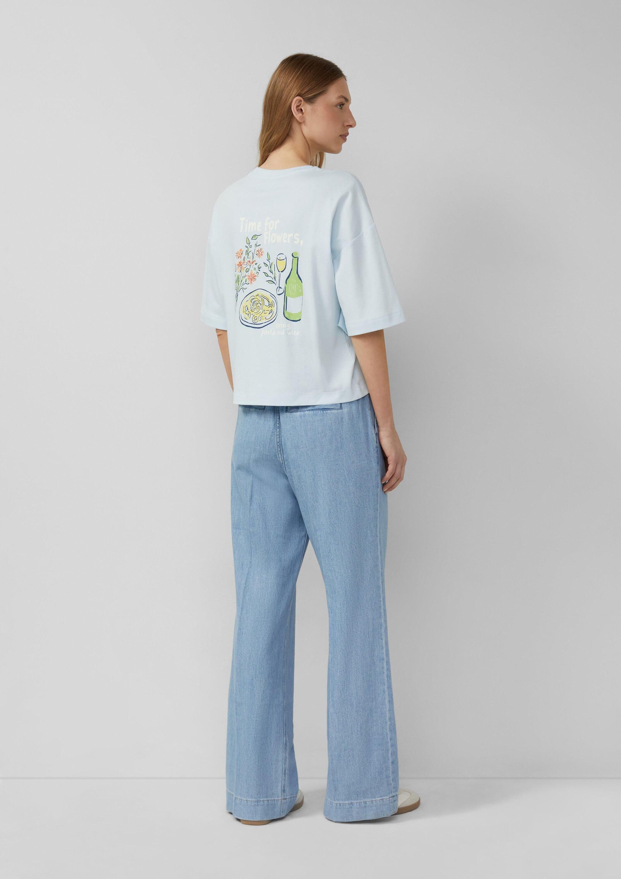 s.Oliver Kurzarmshirt T-Shirt T-Shirt mit Front- und Rückenprint im Relaxed Fit