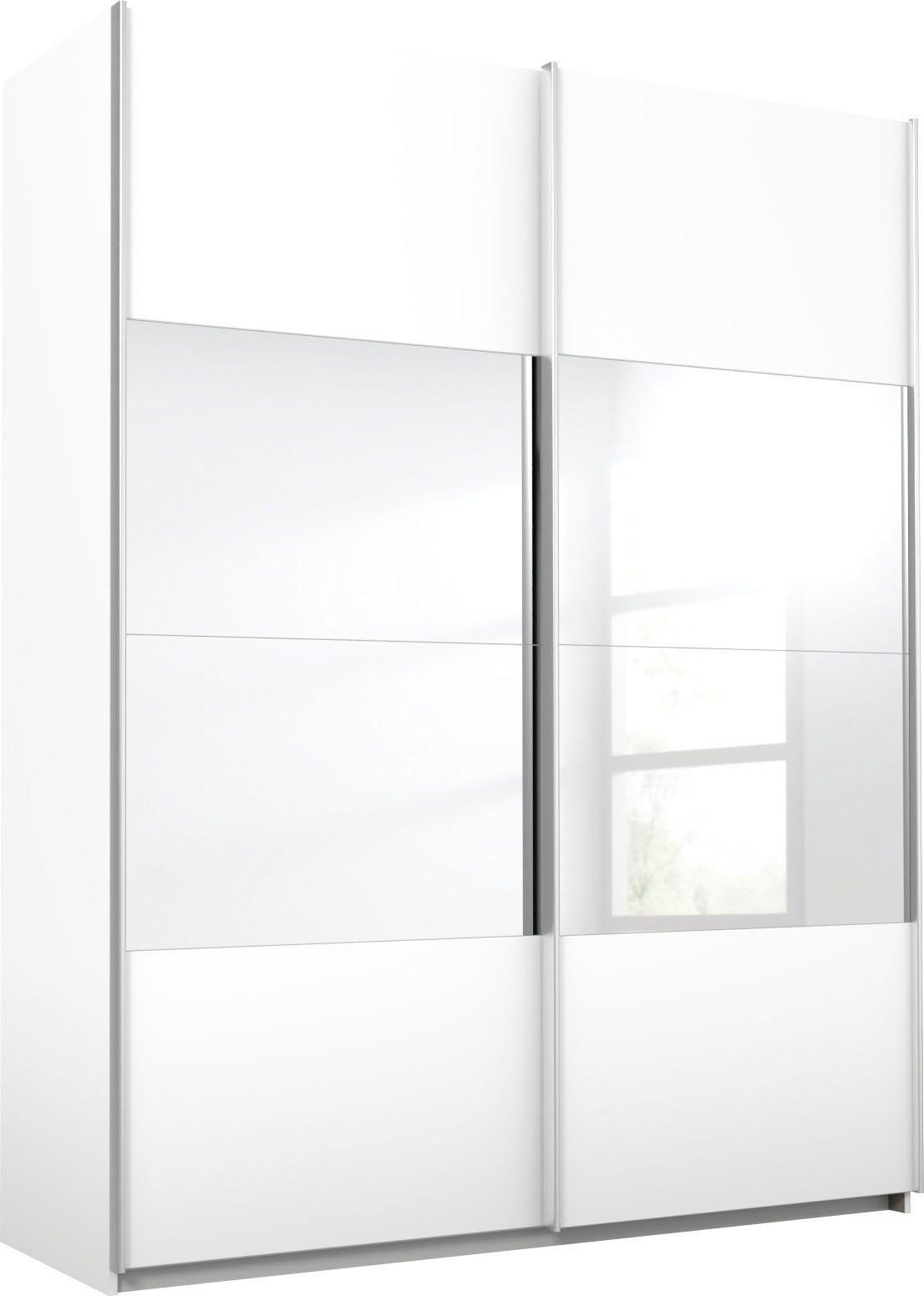 rauch Schwebetürenschrank Quadra mit Spiegelelementen