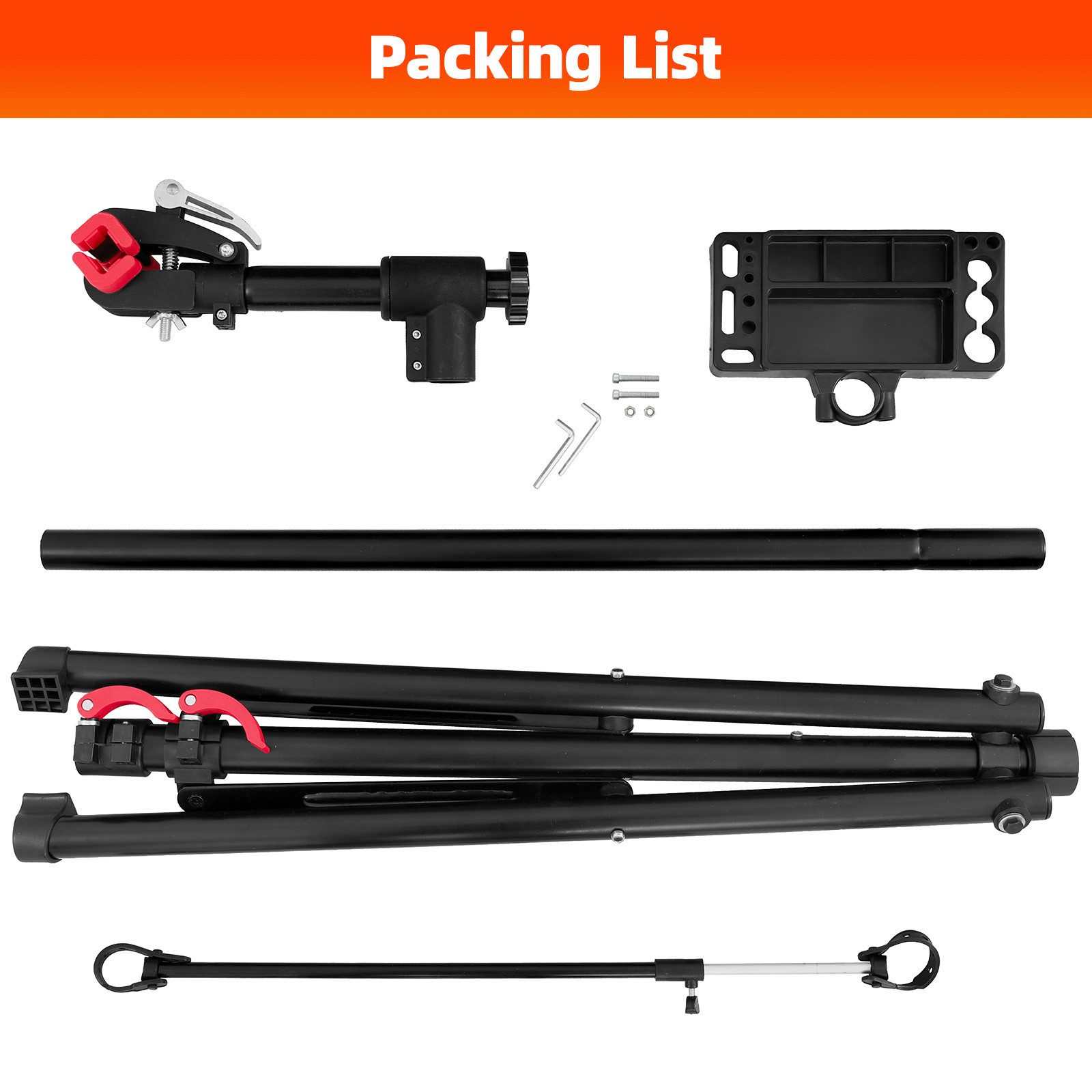 Kisidus Bicycle Assembly Stand, Professional Repair Stand (with tool tray – foldable & height-adjustable, load capacity up to 30 kg), for MTB, road bike, e-bike