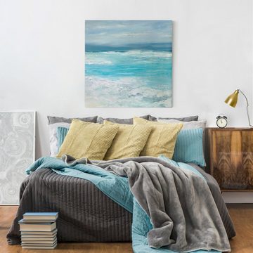 Bilderdepot24 Leinwandbild Strand Natur Modern Sturm dem Meer blau Bild auf Leinwand Groß XXL, Bild auf Leinwand; Leinwanddruck in vielen Größen