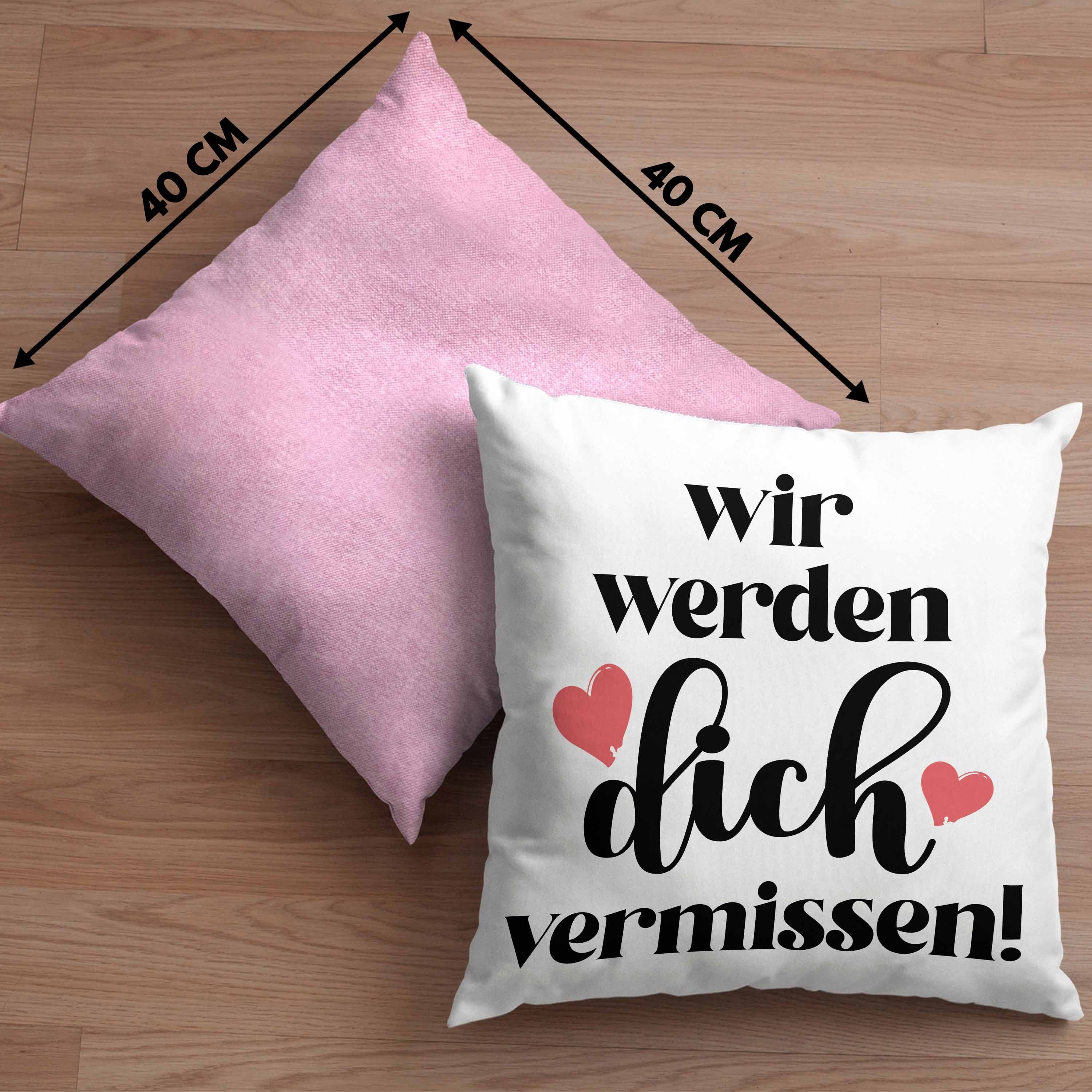 Trendation - Kollegin Wir Dekokissen Dich Rosa Spruch Neuer Trendation Jobwechsel Abschiedsgeschenk mit Job Vermissen Geschenk Werden Füllung 40x40 Dekokissen Kissen