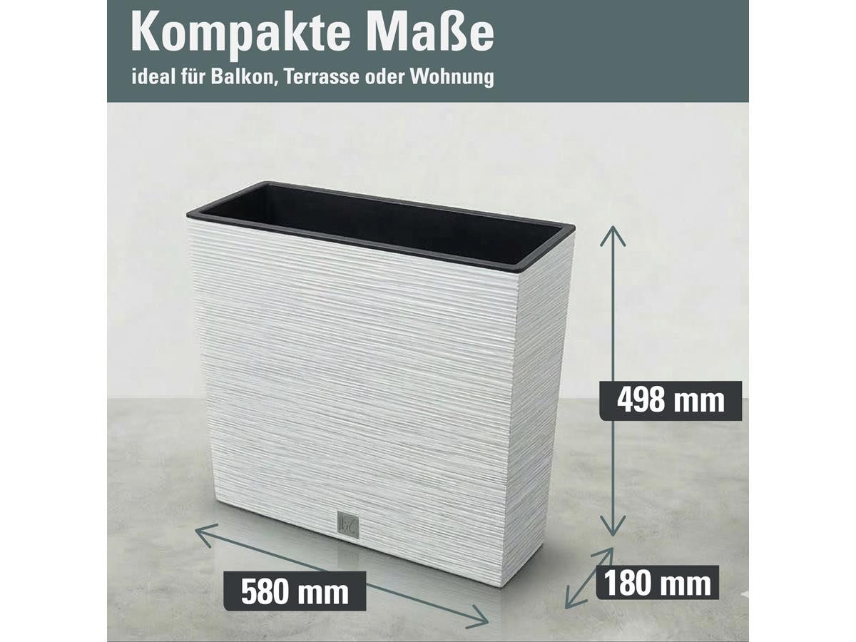 Prosperplast Blumenkasten Blumentopf Furu, inkl. Pflanzeinsatz, weiß, 58 x 18 x 49,8 cm
