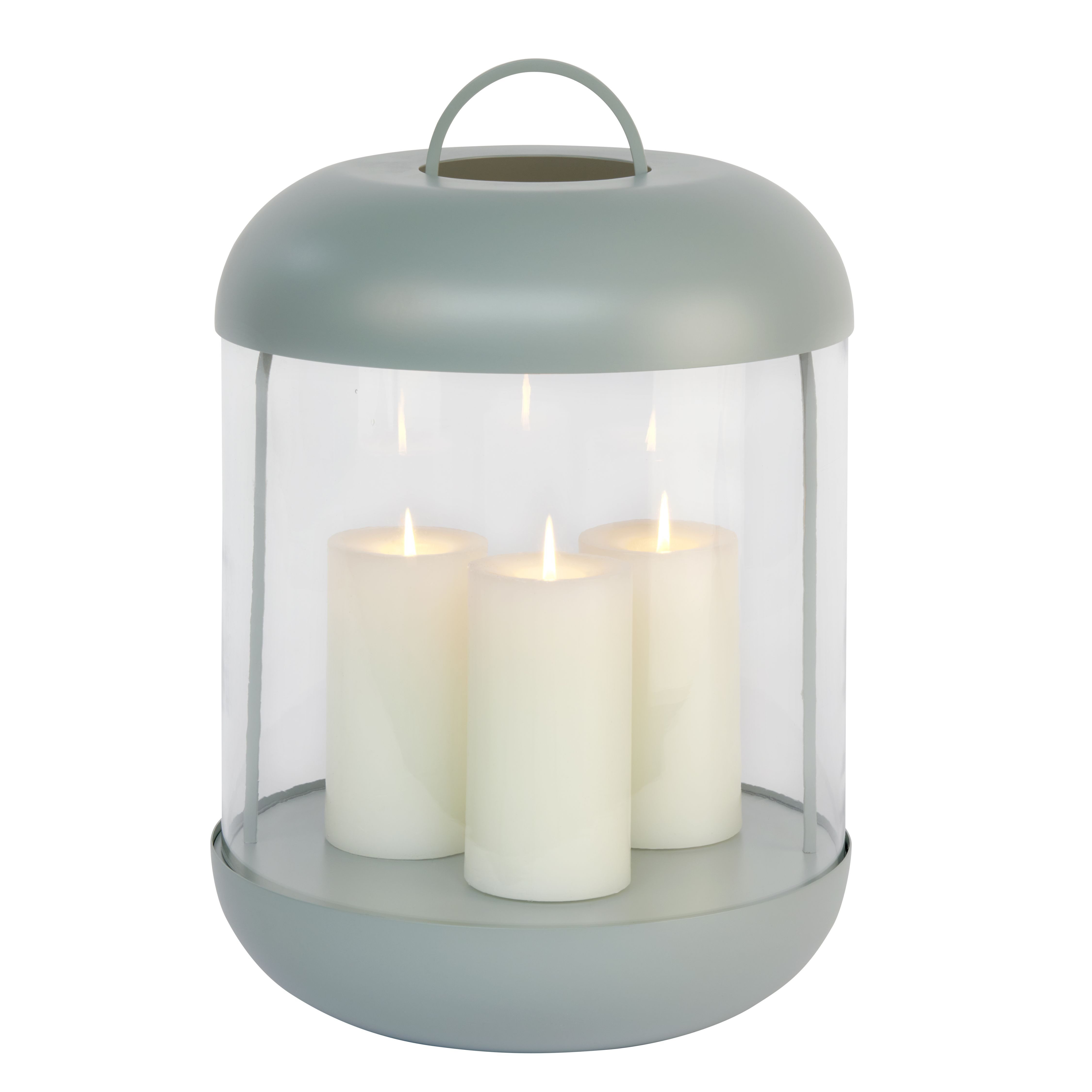 Kerzenlaterne Sala Laterne Edelstahl mitGlaszylinder Farbe: salbei H 45 ...