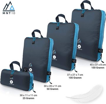 MNT10 Kofferorganizer Packtaschen Mit Kompression S, M, L, XL, Blau, Kompressionsbeutel, mit Schlaufe als Koffer-Organizer I leichte Kompressionsbeutel