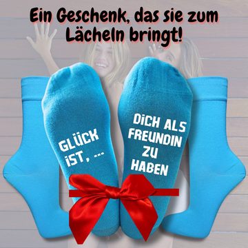 bentini Basicsocken Beste Freundin Spruch Socken "Glück ist.." (1-Paar)