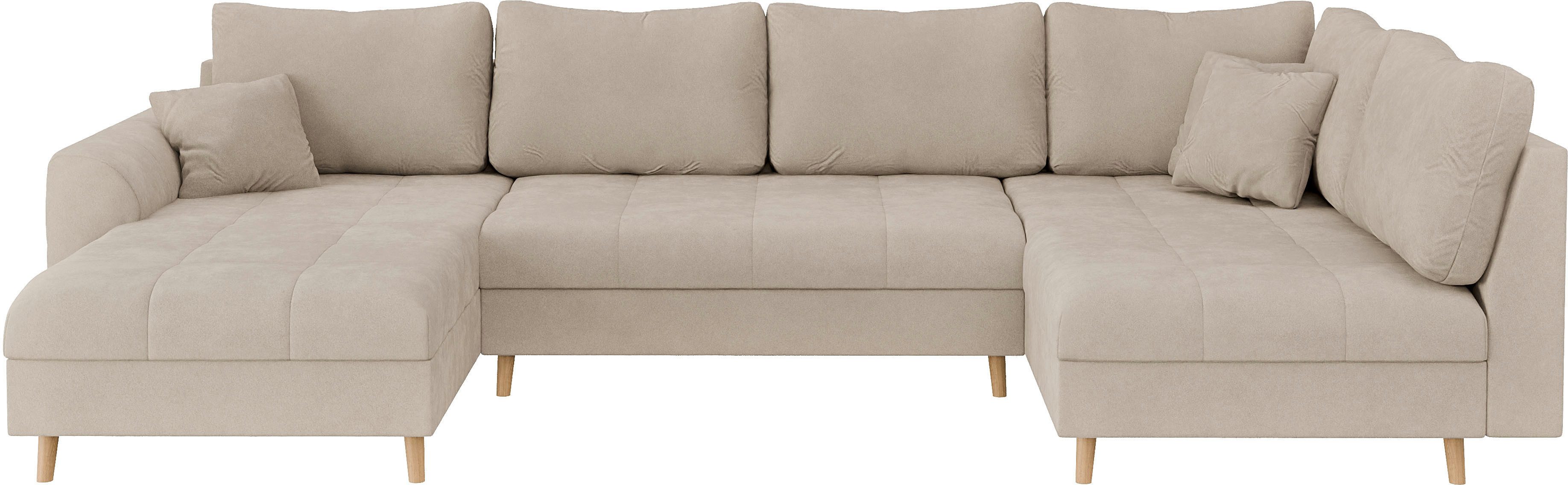 Home affaire Wohnlandschaft "CHARRE U-Form mit Ottomane, Maße B/T/H: 310/16 günstig online kaufen