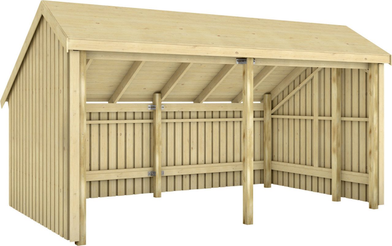 PLUS Gartenhaus Plus Gartenhaus Multi 2 Module 445 x 258 cm natur