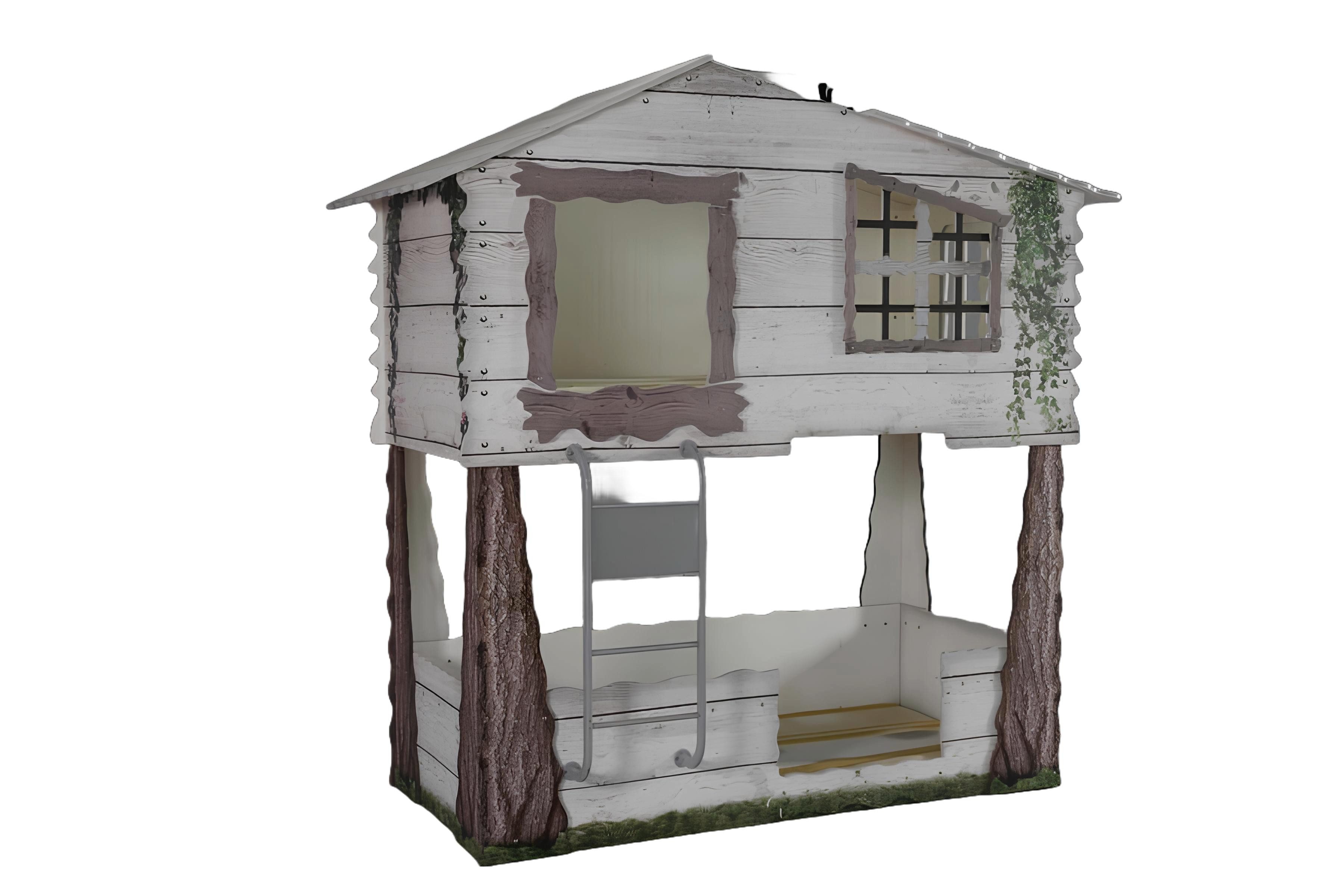 Bett Designer Kinder Doppelstockbett aus hochwertigem Holz im Haus-Design