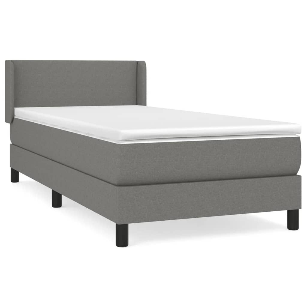 vidaXL Bett Boxspringbett mit Matratze Dunkelgrau günstig online kaufen