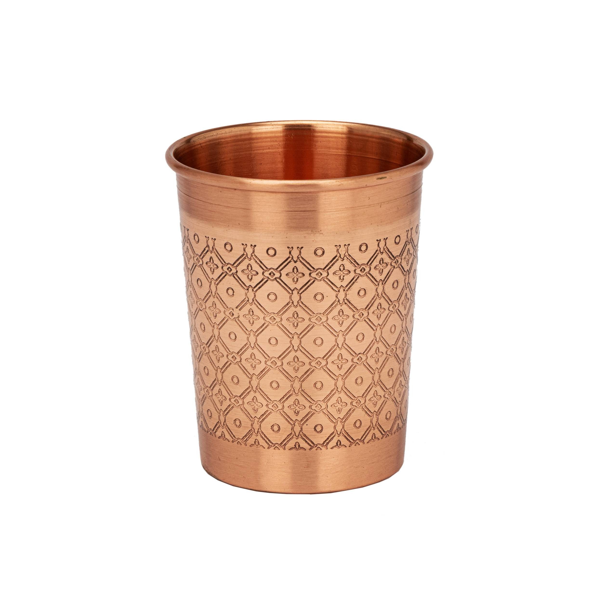 NKlaus Trinkflasche Mosaik Kupferbecher 300 ml - Handgefertigter Ayurvedischer Trinkbecher