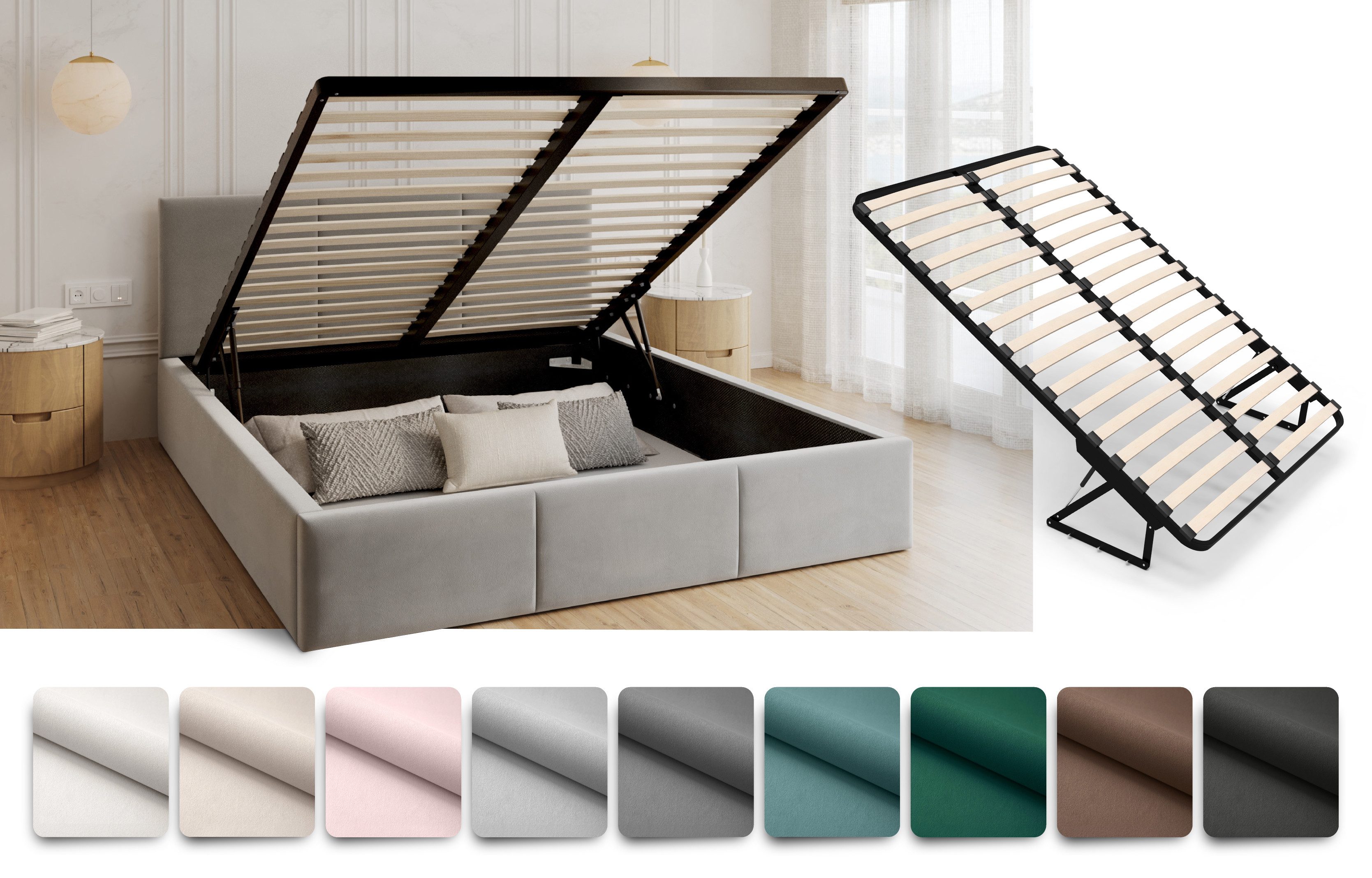 FDM Polsterbett modern mit Bettkasten MADE günstig online kaufen