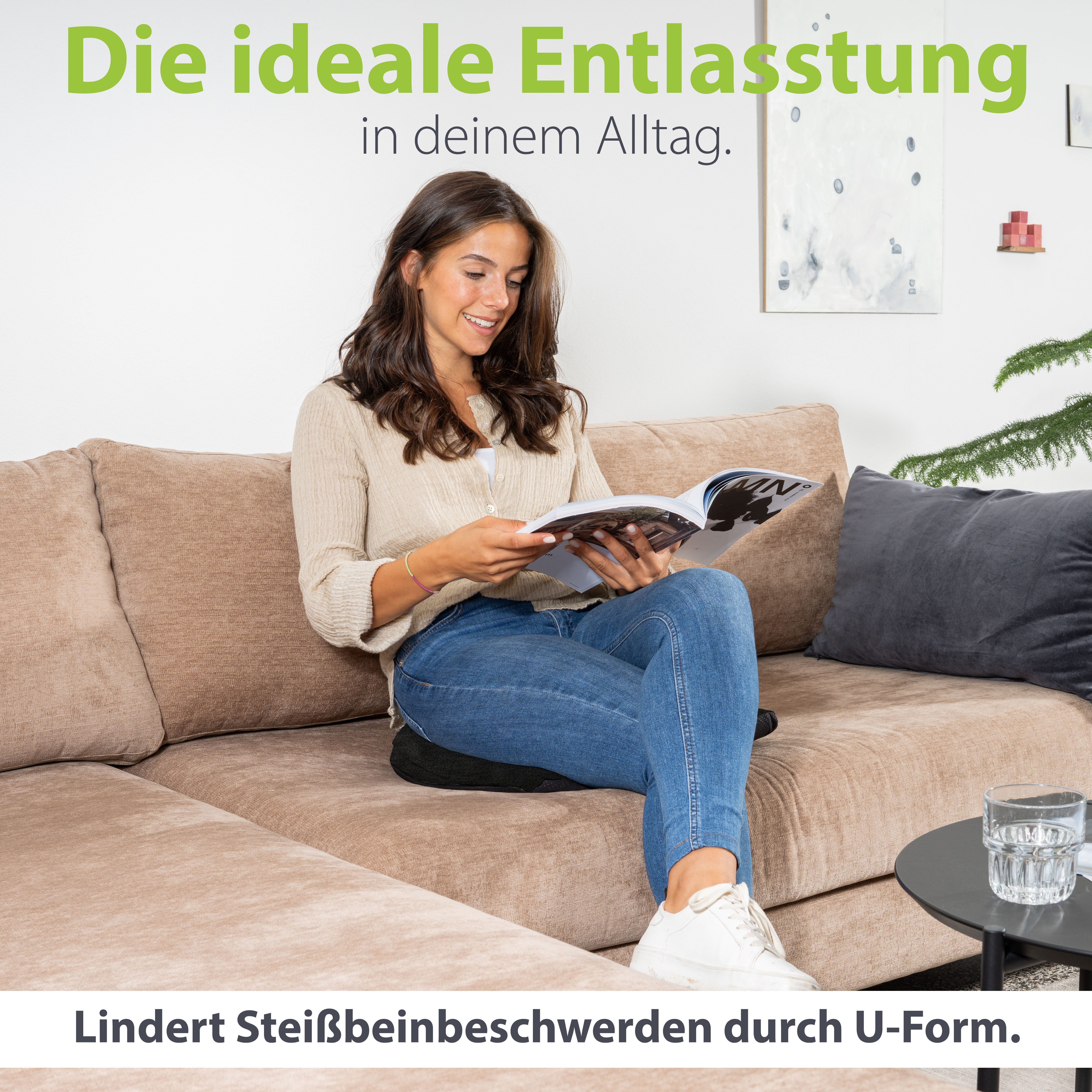 feela Sitzkissen Orthopädisches Keilkissen – fördert aufrechtes & gesundes Sitzen, Ideal fürs Büro & Homeoffice – entlastet Rücken & verbessert Haltung – Bild 5 von 5
