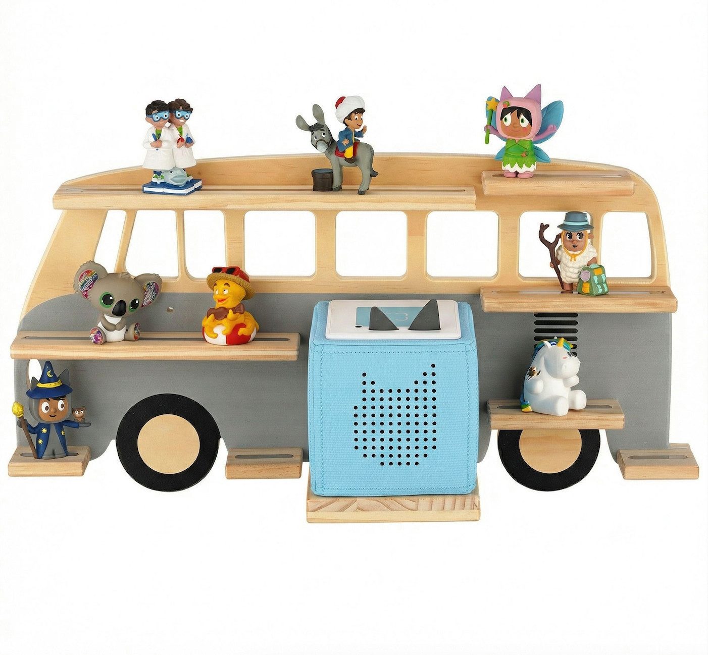 Little Goldie Kinderregal Tonie Regal für 30 Tonies – Bus Motiv – Toniebox 1 & 2