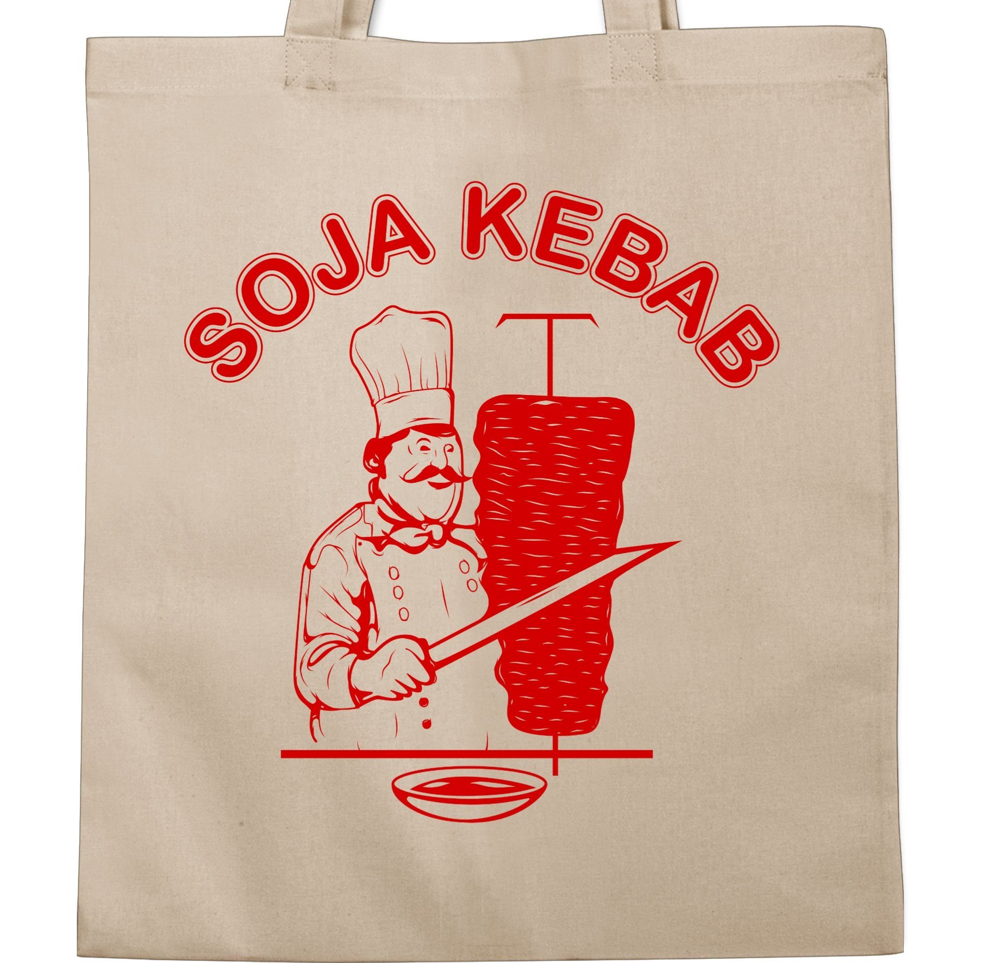Naturweiß Statement Kebab 1 Vegetarisch, Sprüche Shirtracer Vegan Soja Umhängetasche Logo