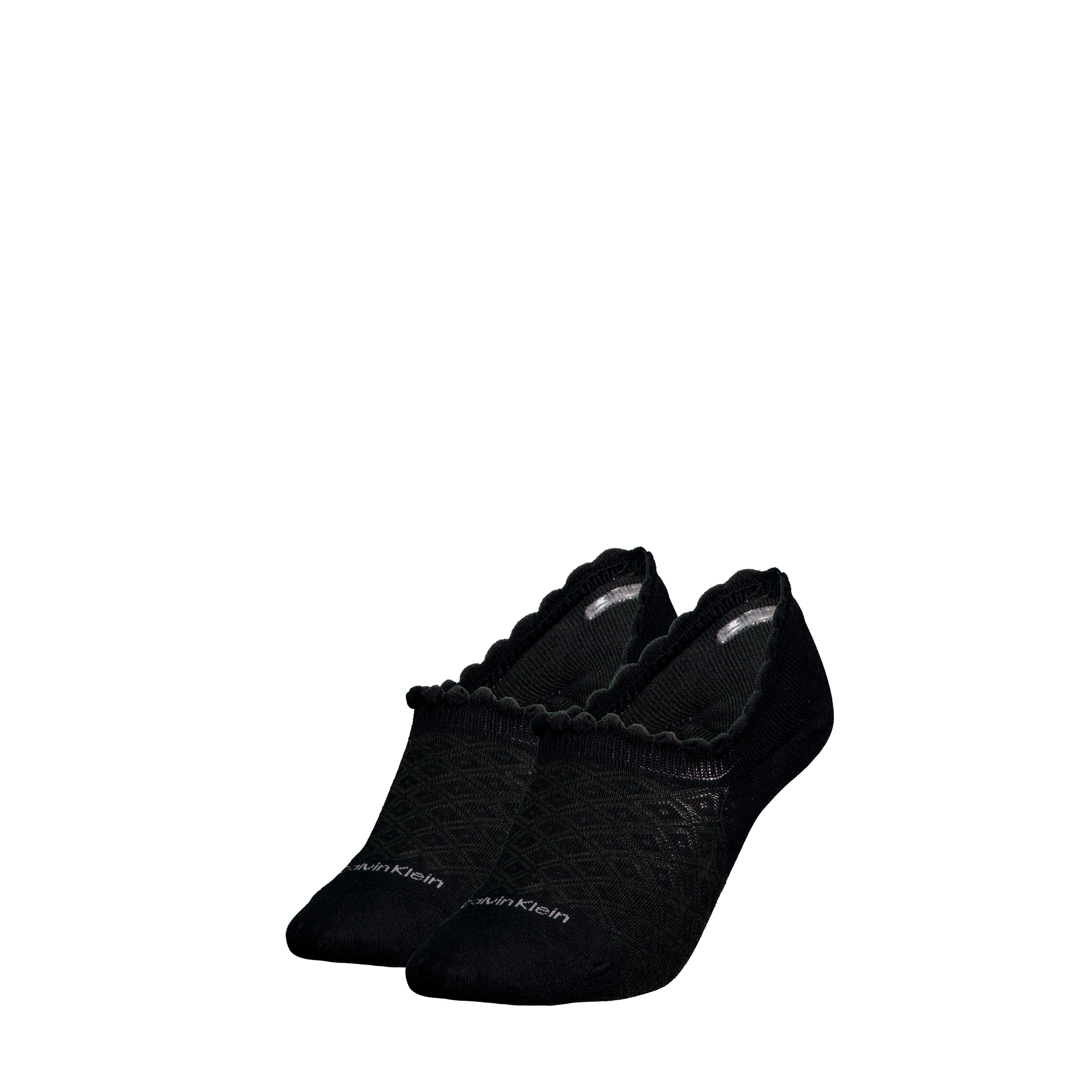 Calvin Klein Jeans Füßlinge CK WOMEN FOOTIE HIGH CUT 2P DIAMOND (2 Paar) Mit gewelltem Rand und tollem Muster