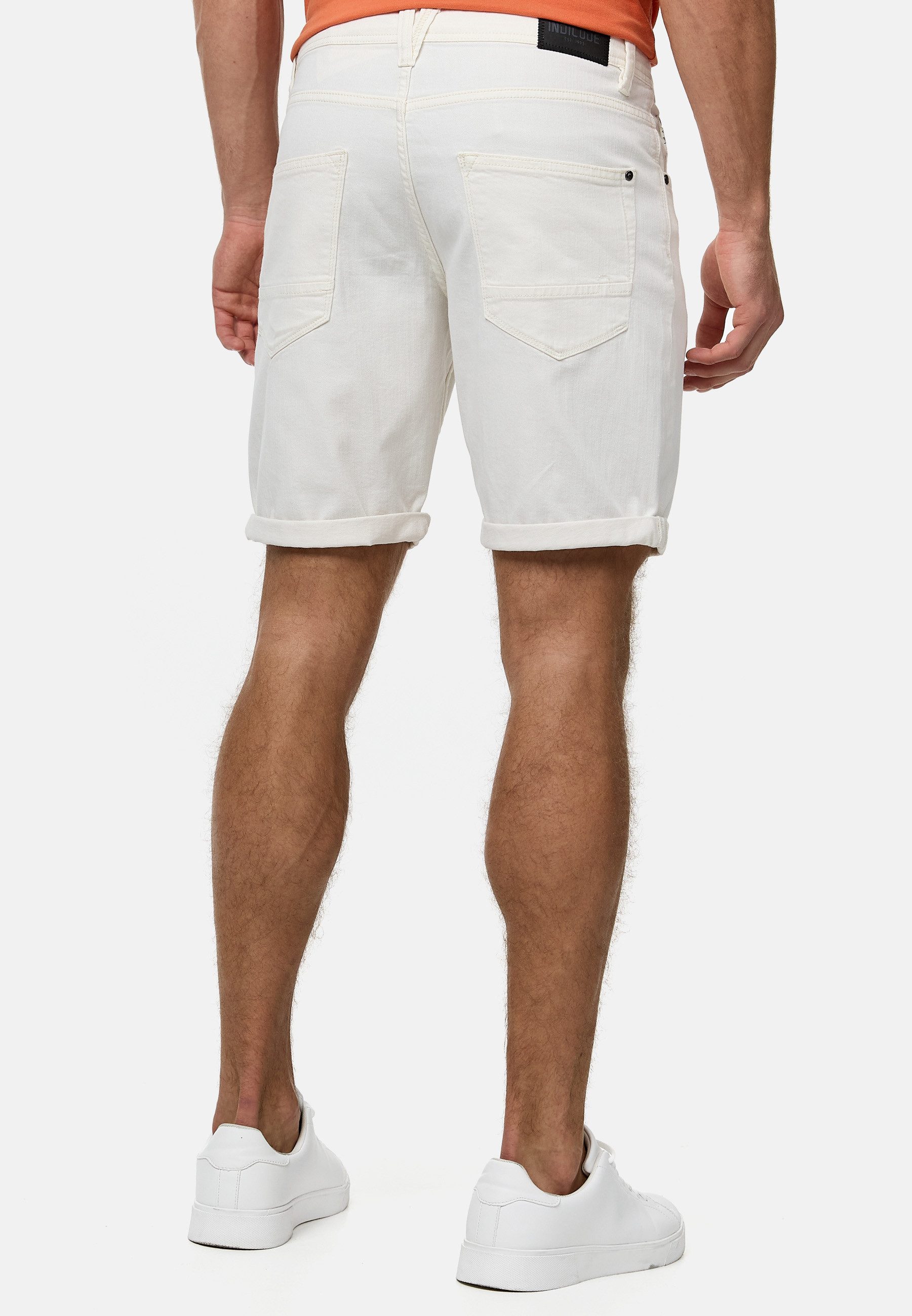 Indicode Jeansshorts Herren Page Jeans Shorts Herrenshorts 5-Pocket-Shorts aus Stretch Denim