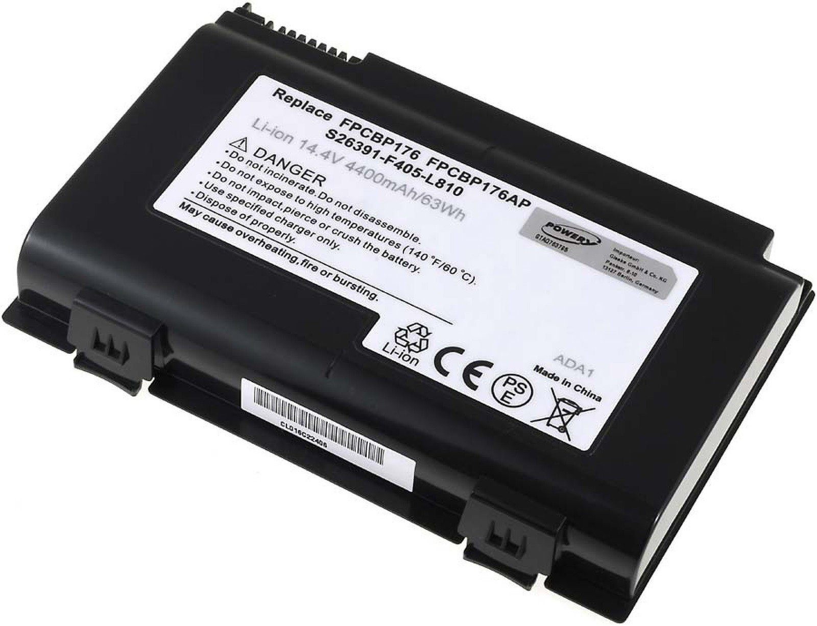 Powery Akku Standardakku 4400 Typ S26391-F405-L810 (14.4 V) für Laptop-Akku mAh Fujitsu-Siemens