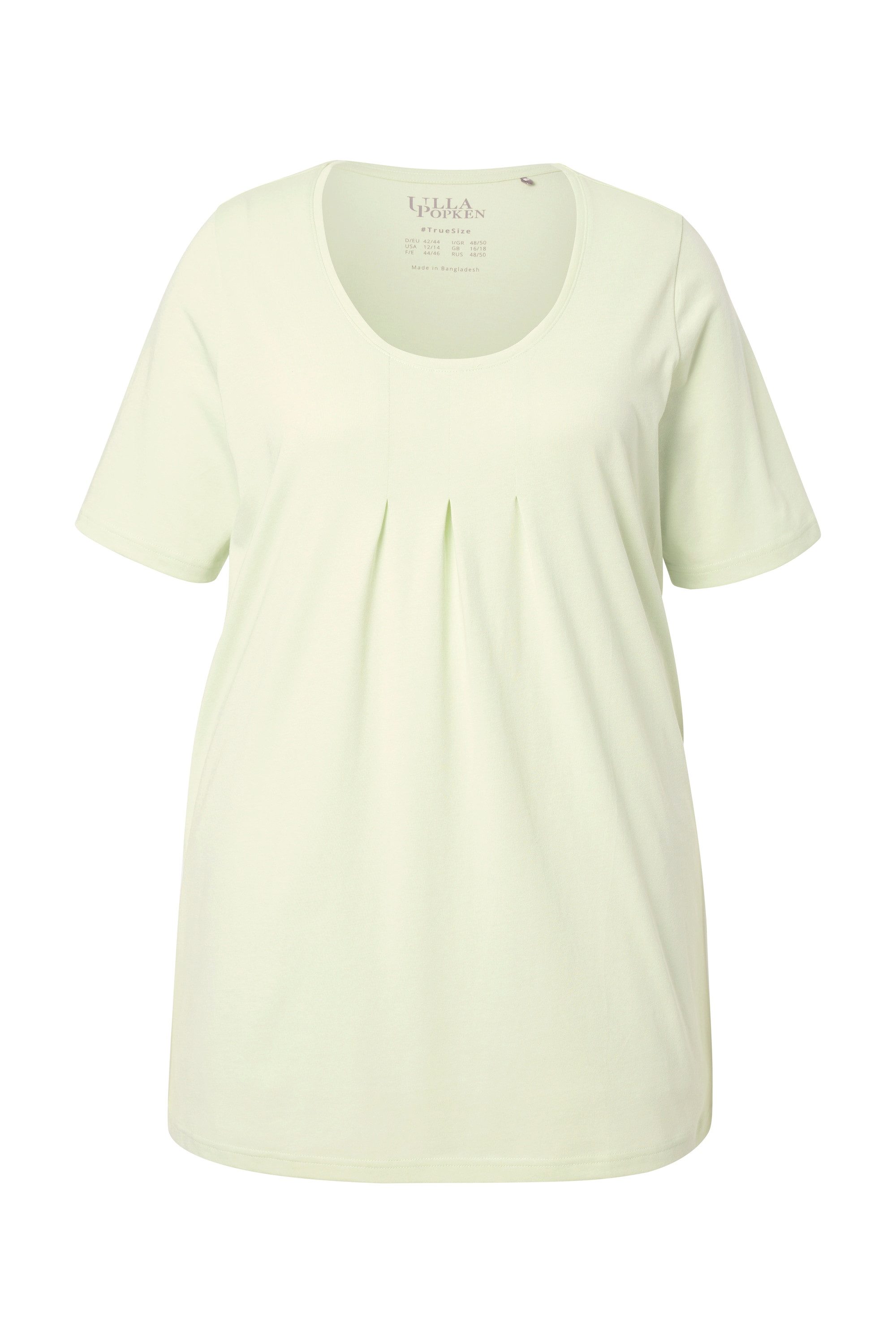 Ulla Popken T-Shirt T-Shirt Zierfalten A-Linie günstig online kaufen