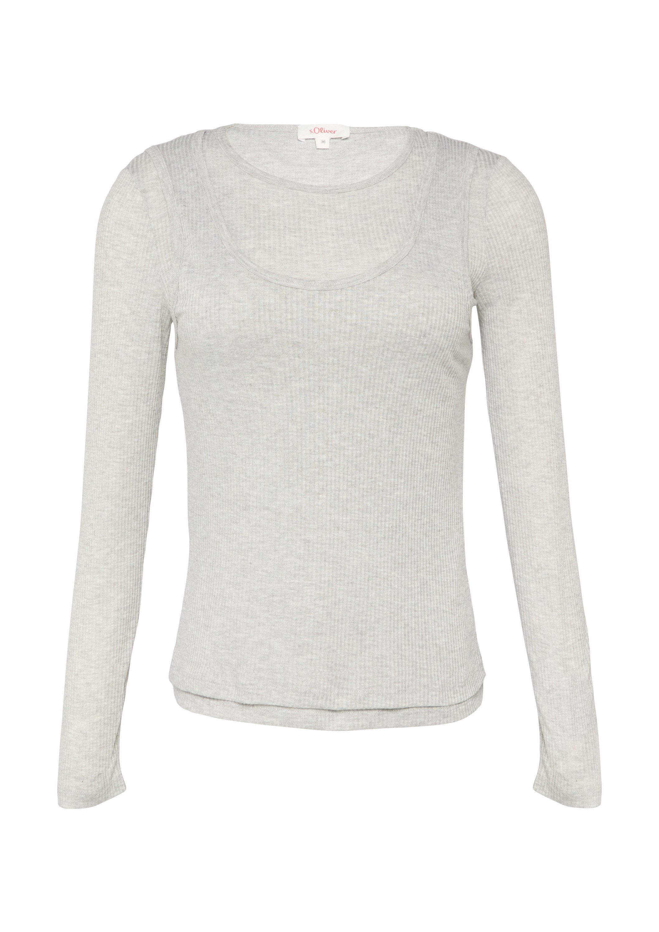 s.Oliver Langarmshirt T-Shirt Geripptes Jersey-Shirt im Layering-Look günstig online kaufen