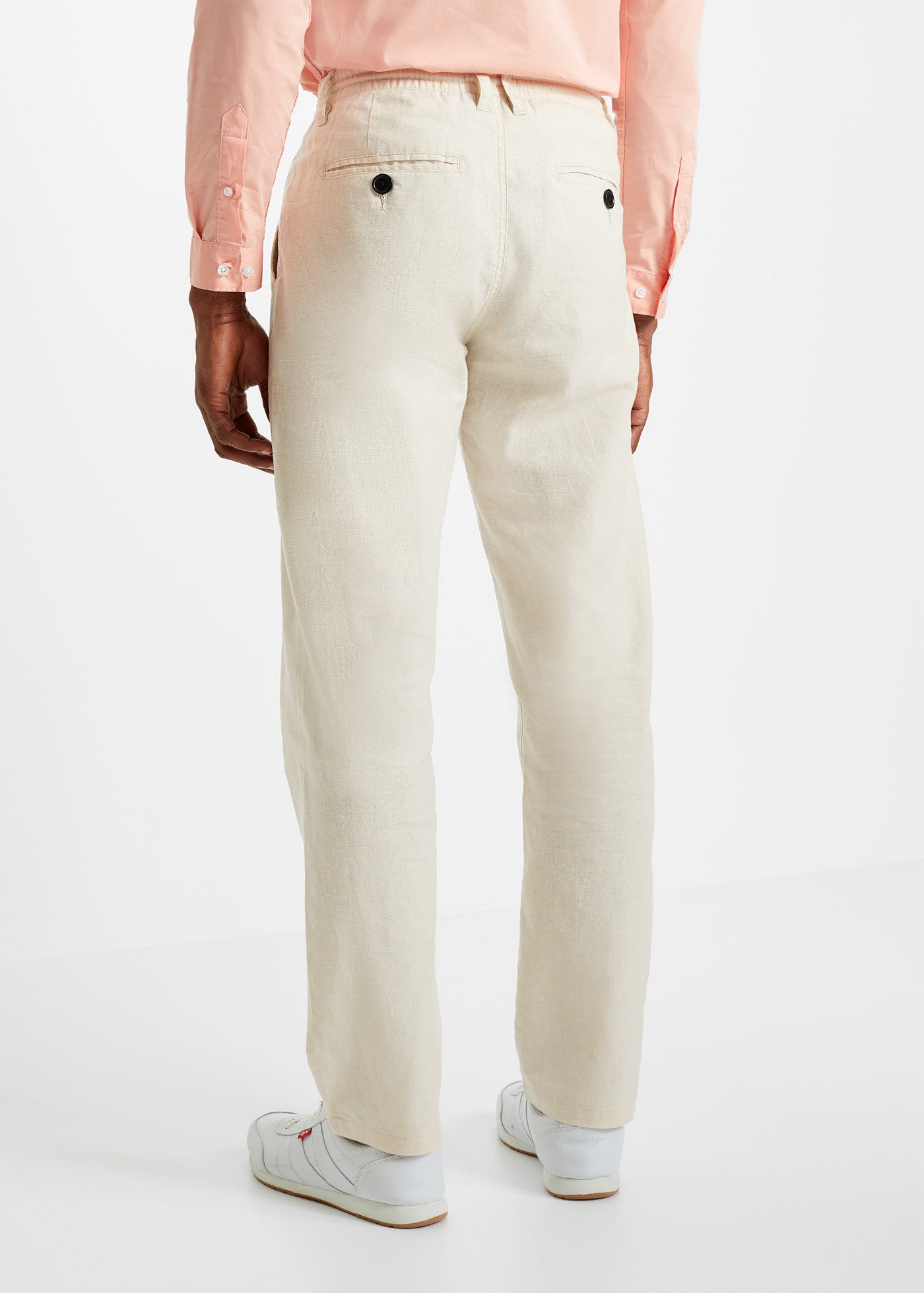 bonprix Chinohose aus Leinen, mit Bändchen zur Weitenanpassung, relaxed fit