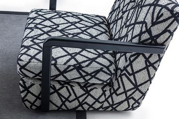 JVmoebel Sessel Schwarz-Grauer Wohnzimmer Sessel Designer 1-Sitzer Luxus Loungesessel (1-St., Sessel), Made in Europa